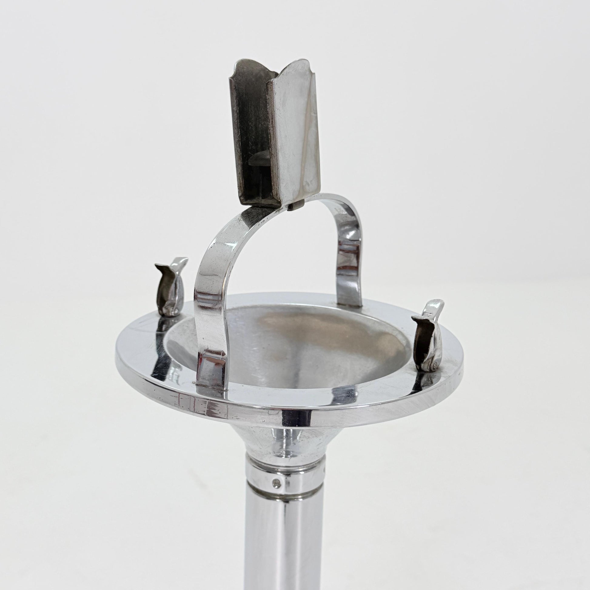 Mid century chrome ashtray stand, attributed to Demeyere, Italy , 1980s