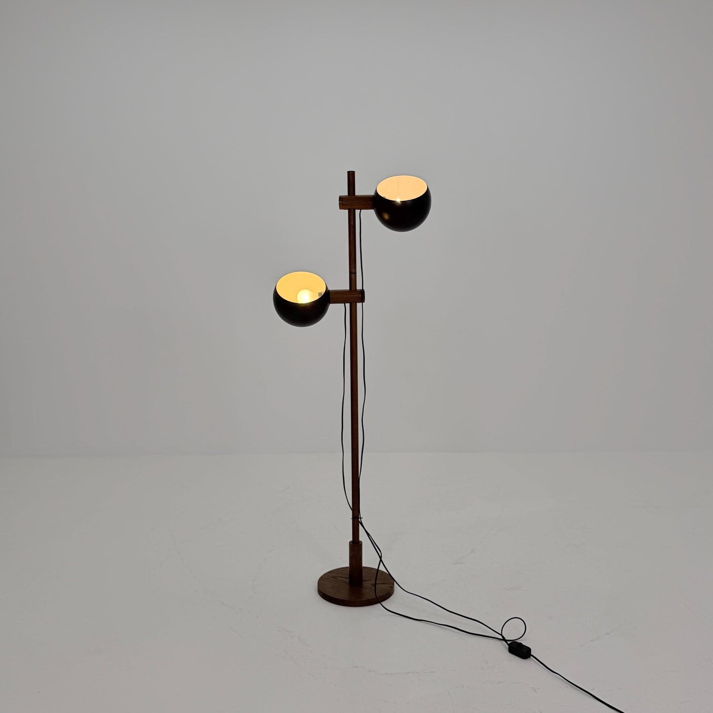 Mid Century Oak Floor Lamp by Temde Leuchten Switzerland 1960s