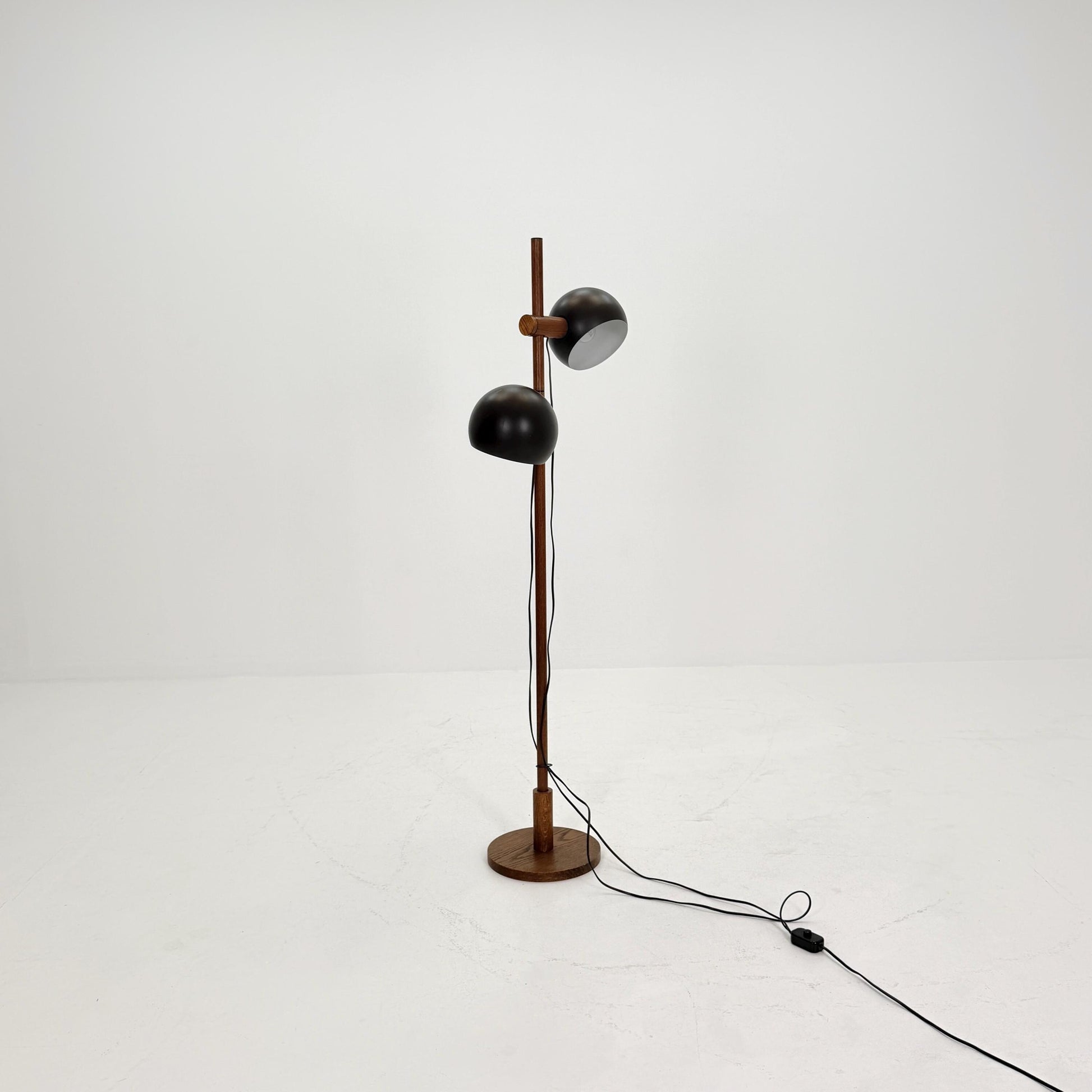 Mid Century Oak Floor Lamp by Temde Leuchten Switzerland 1960s