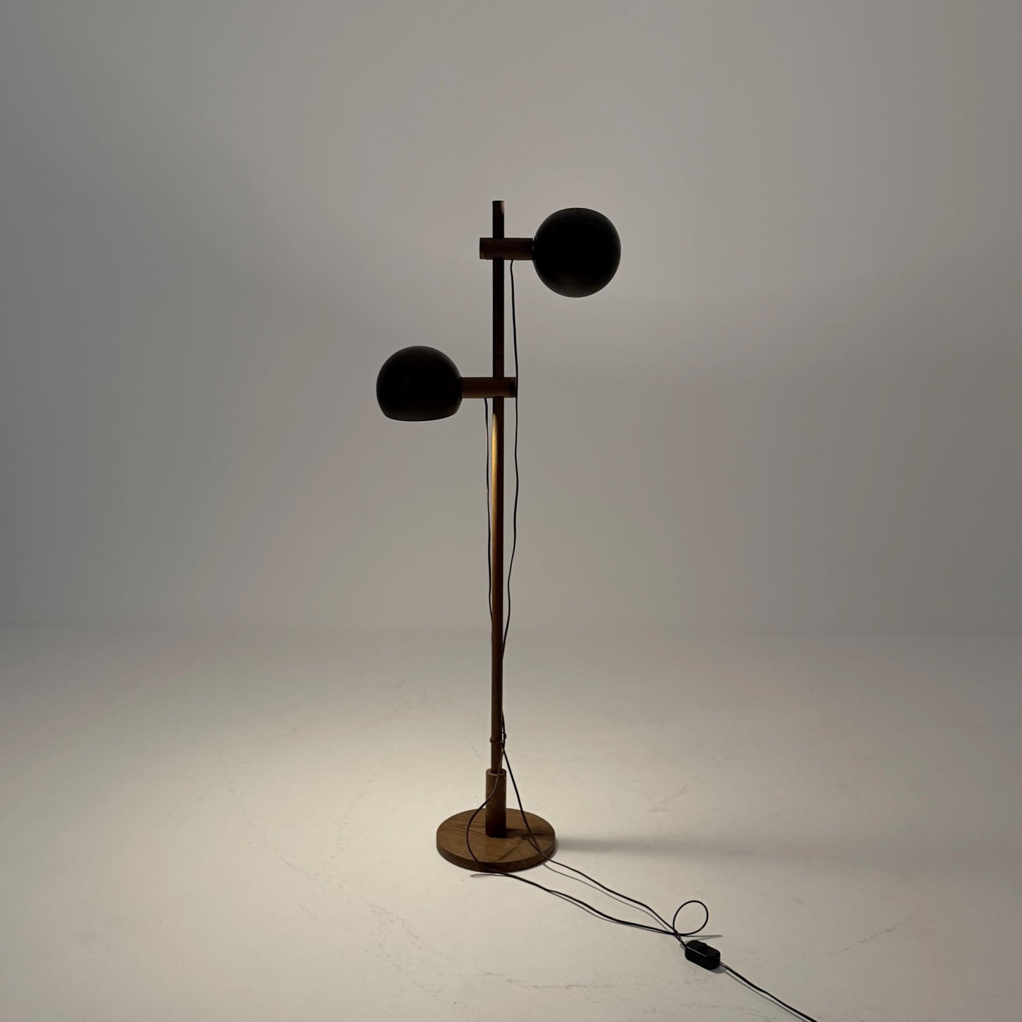 Mid Century Oak Floor Lamp by Temde Leuchten Switzerland 1960s