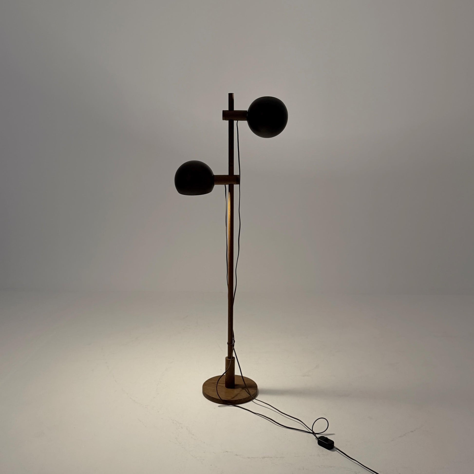 Mid Century Oak Floor Lamp by Temde Leuchten Switzerland 1960s