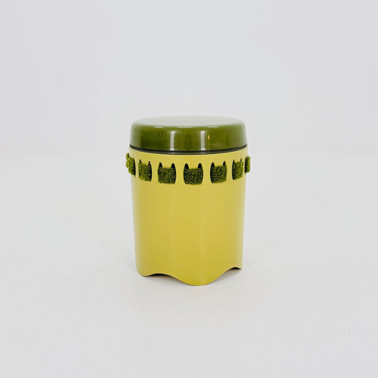 Mid century green laundry basket- Strom by EMSA, West German stool with storage space, Space Age stool 1970s