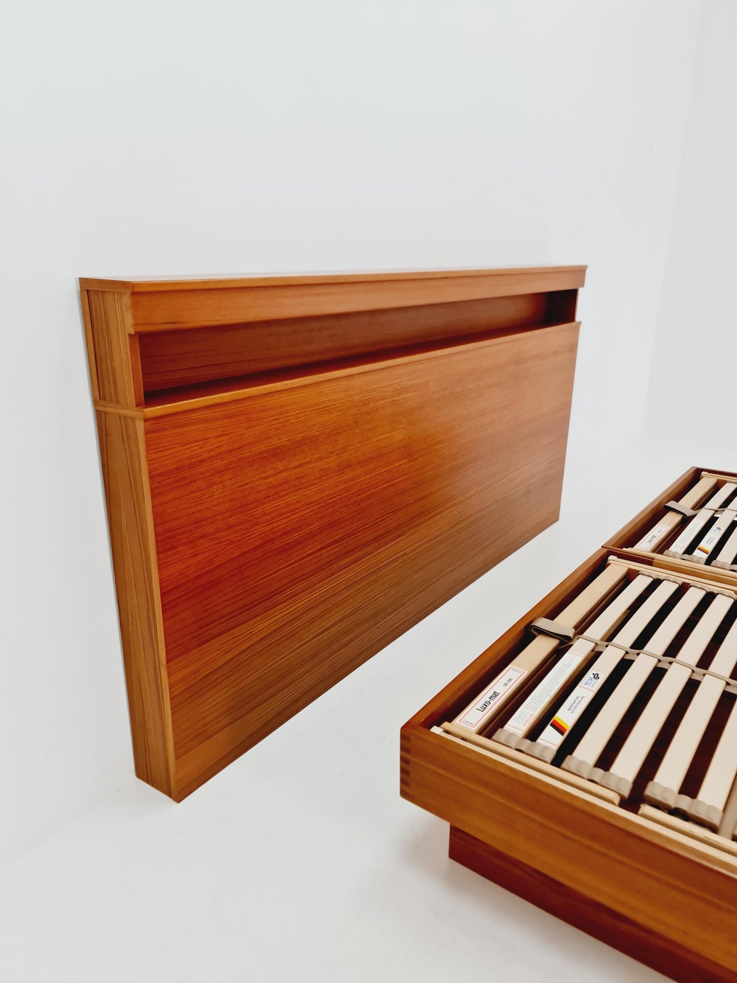 Exquisite Mid-Century Modern Danish Teak double Bed King Size 1970s