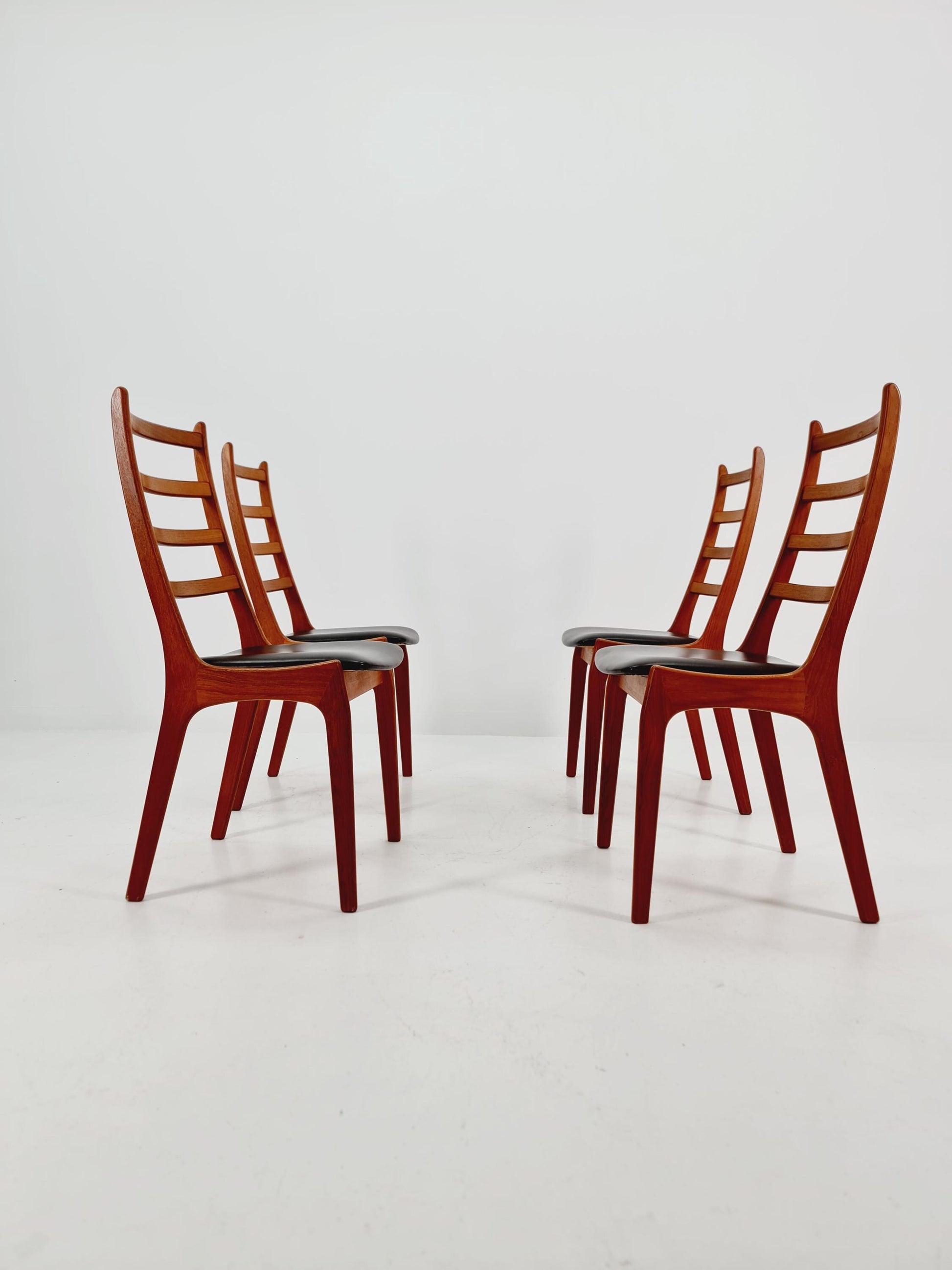 Vintage Danish solid teak dining chairs by Kai kritiansen for Koruo stolefabrik ,Model N 26 , 1960s, Set of 4