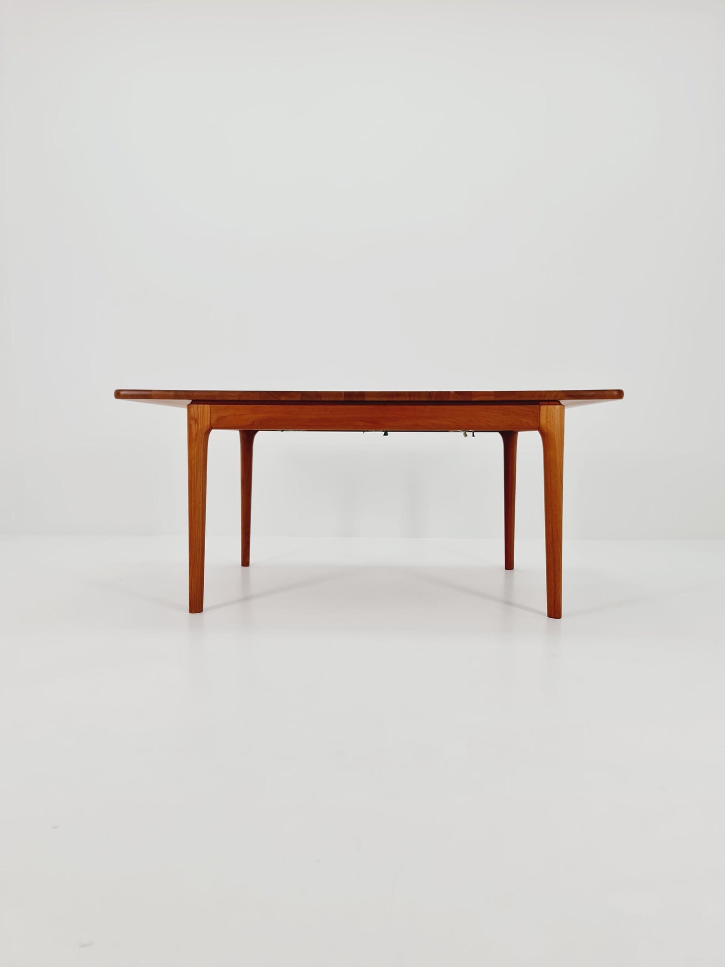 Rare Solid Teak Danish Dining Table by Glostrup | High-End Scandinavian Modern | Double Extension Leaf | 1960s Vintage
