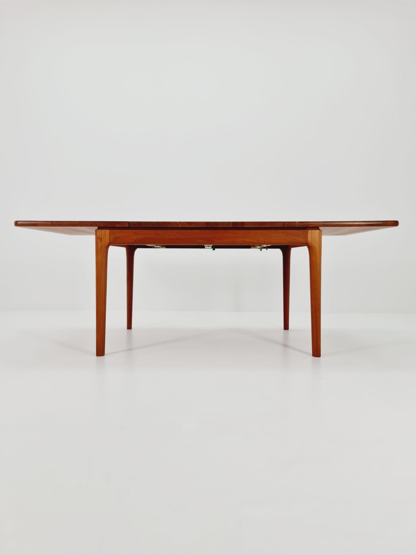 Rare Solid Teak Danish Dining Table by Glostrup | High-End Scandinavian Modern | Double Extension Leaf | 1960s Vintage