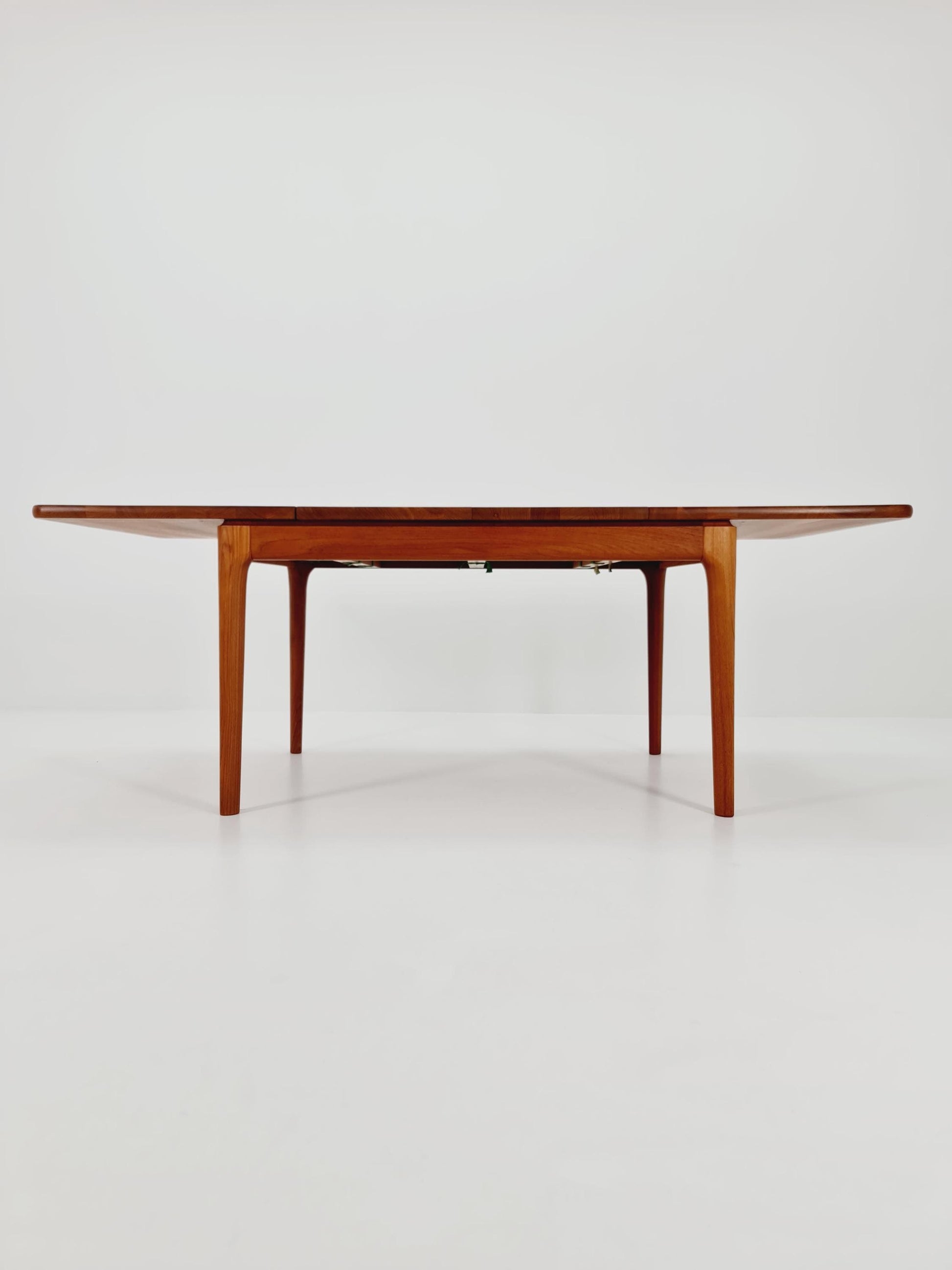 Rare Solid Teak Danish Dining Table by Glostrup | High-End Scandinavian Modern | Double Extension Leaf | 1960s Vintage
