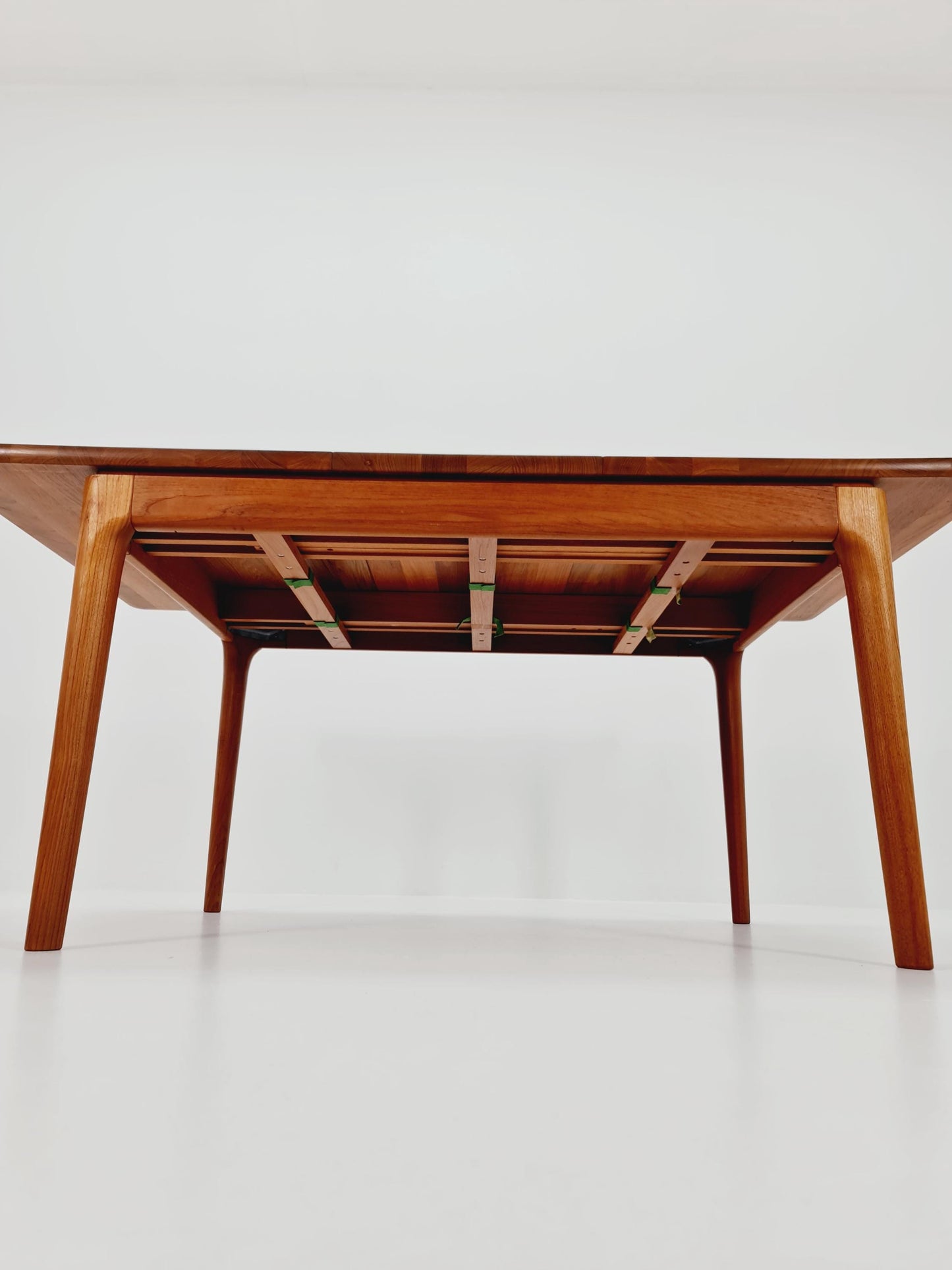 Rare Solid Teak Danish Dining Table by Glostrup | High-End Scandinavian Modern | Double Extension Leaf | 1960s Vintage