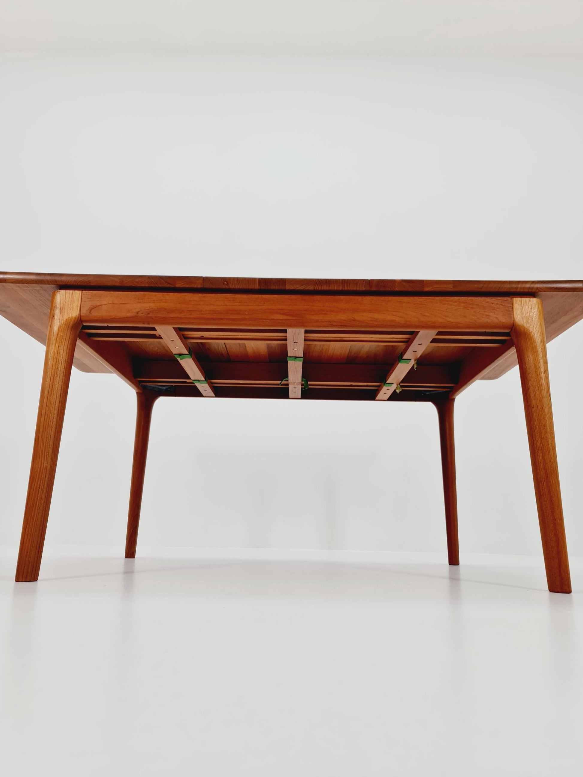 Rare Solid Teak Danish Dining Table by Glostrup | High-End Scandinavian Modern | Double Extension Leaf | 1960s Vintage