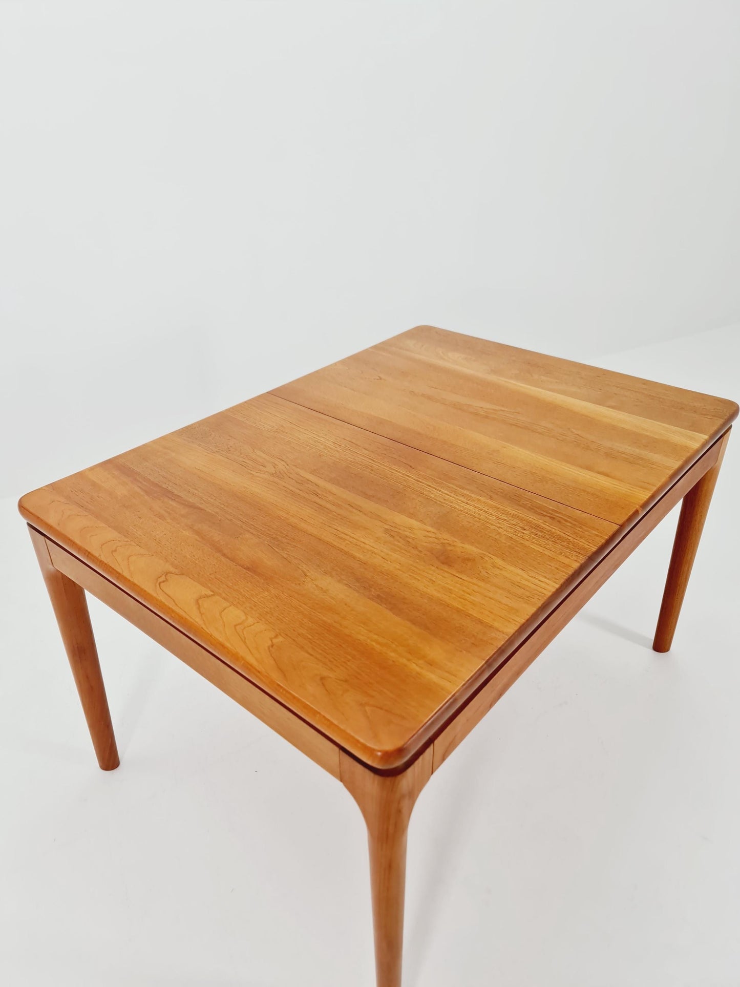 Rare Solid Teak Danish Dining Table by Glostrup | High-End Scandinavian Modern | Double Extension Leaf | 1960s Vintage