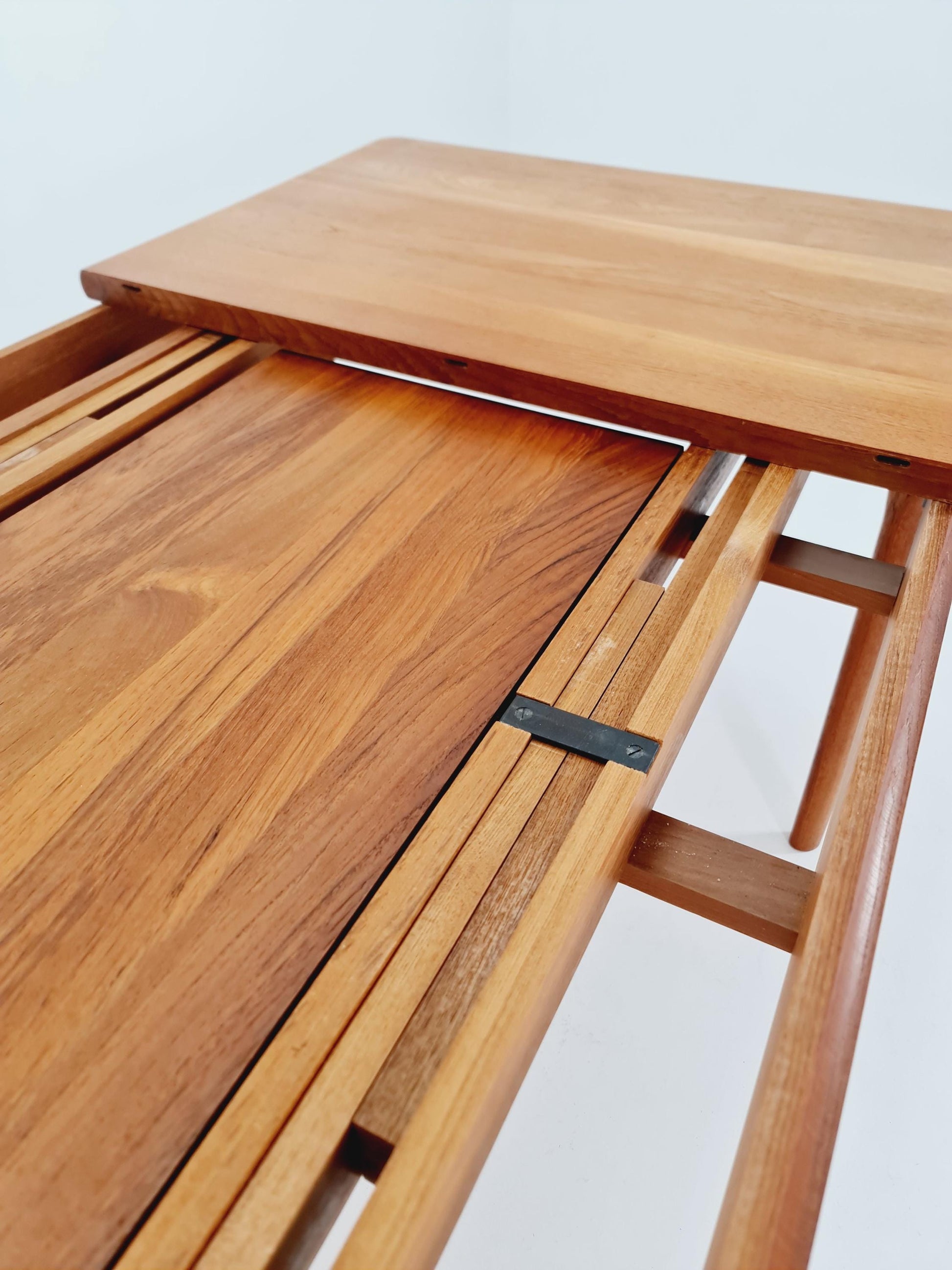 Rare Solid Teak Danish Dining Table by Glostrup | High-End Scandinavian Modern | Double Extension Leaf | 1960s Vintage