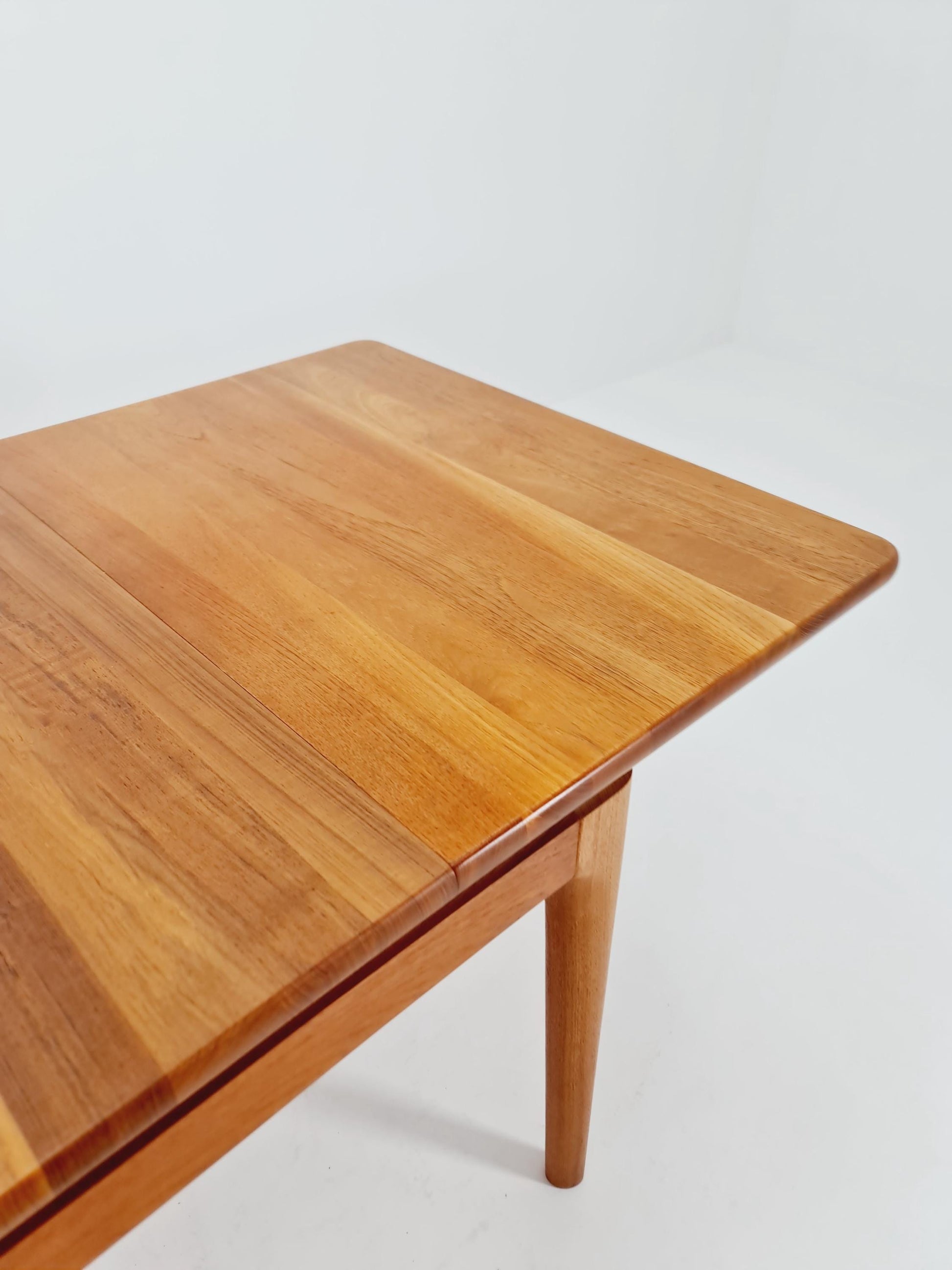Rare Solid Teak Danish Dining Table by Glostrup | High-End Scandinavian Modern | Double Extension Leaf | 1960s Vintage