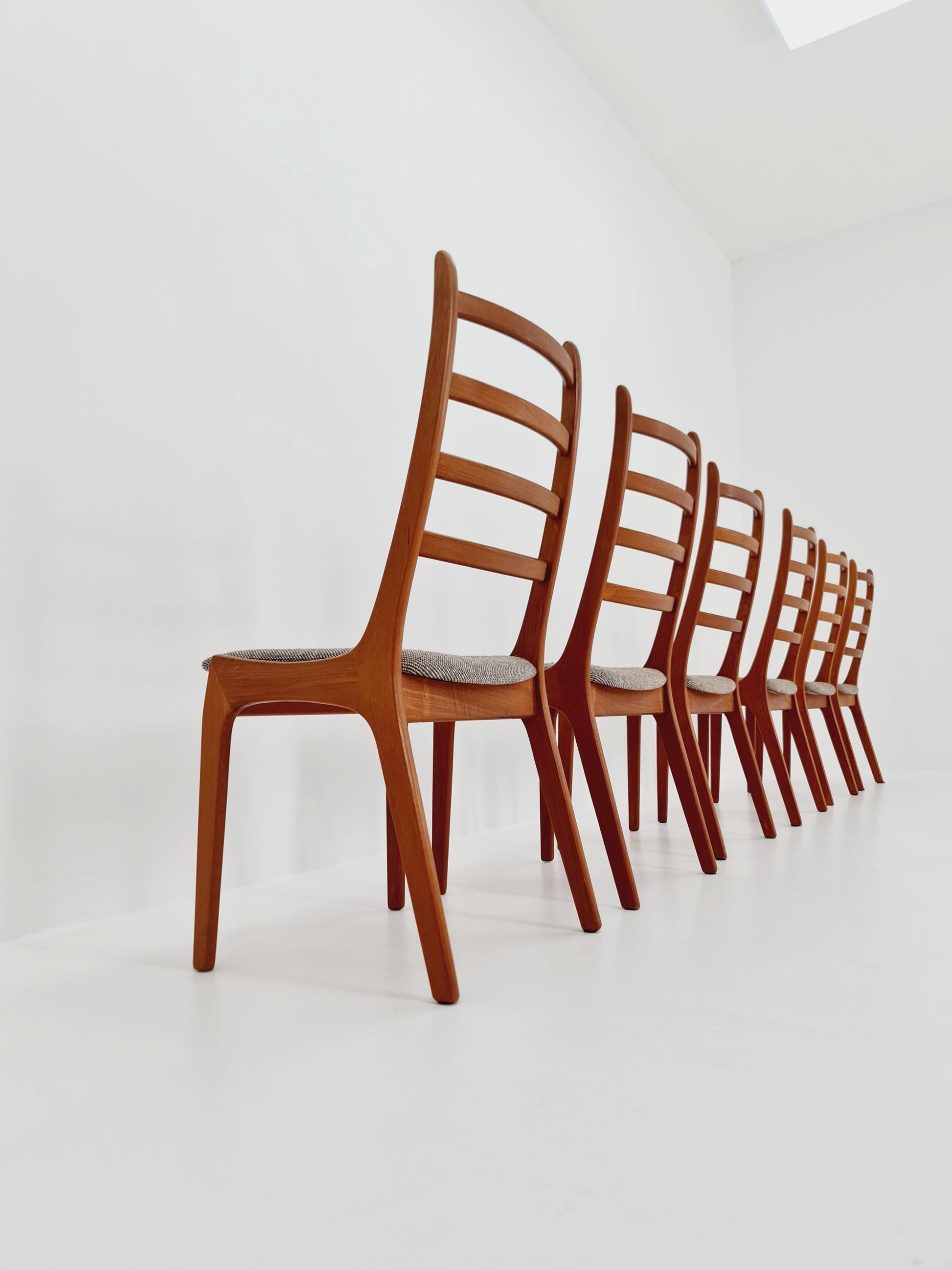 Vintage Danish solid teak dining chairs by Kai kritiansen for Koruo stolefabrik ,Model N 26 , 1960s, Set of 6