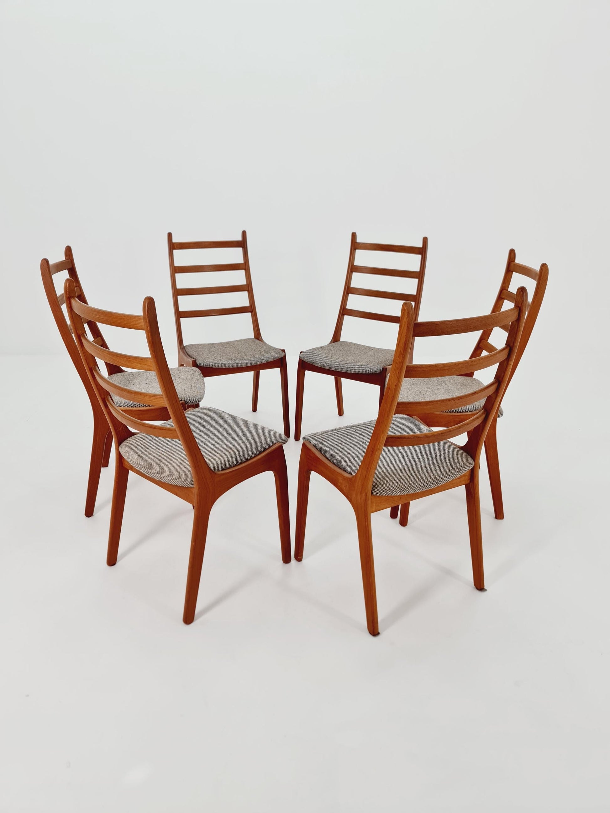 Vintage Danish solid teak dining chairs by Kai kritiansen for Koruo stolefabrik ,Model N 26 , 1960s, Set of 6