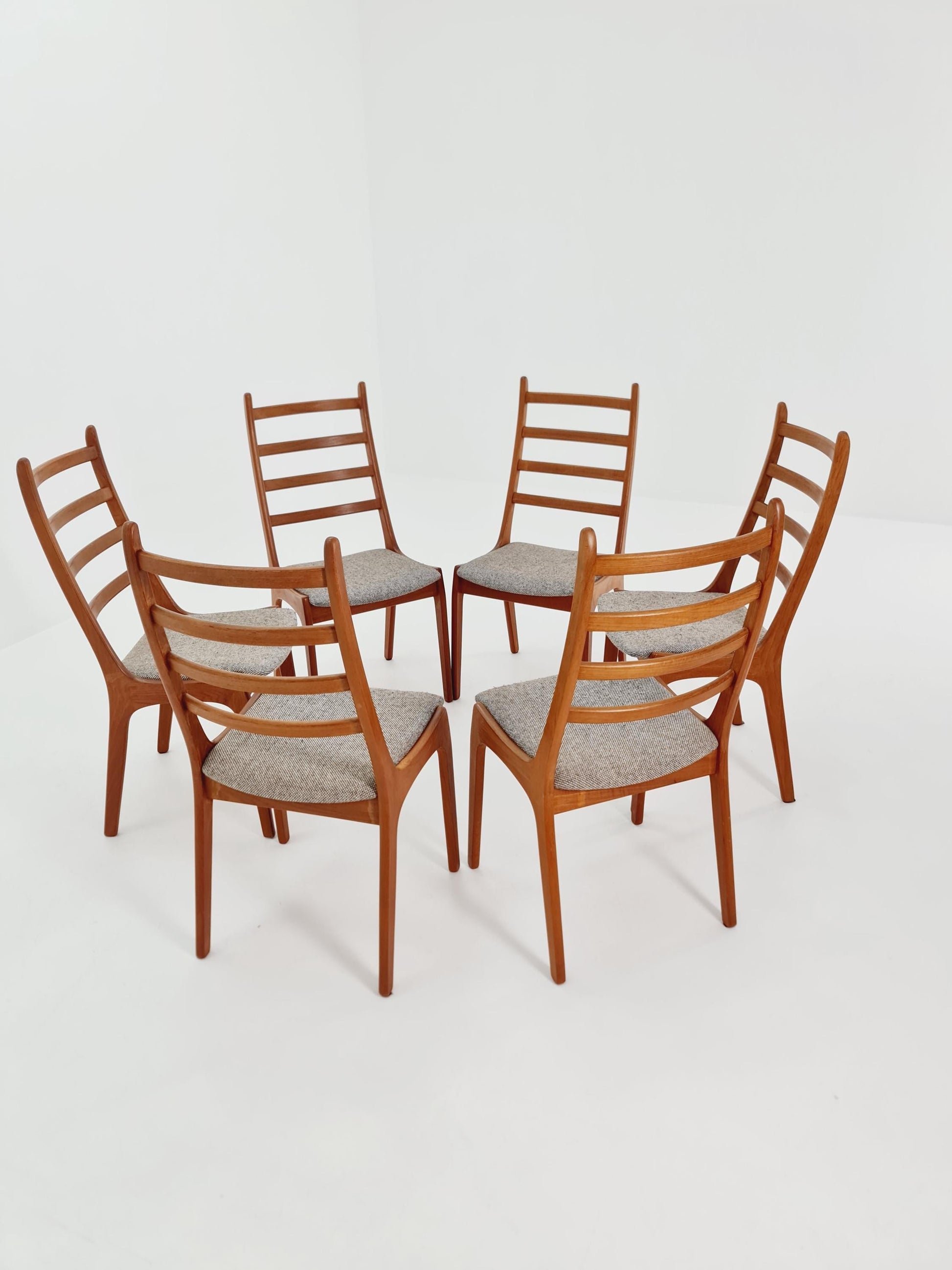 Vintage Danish solid teak dining chairs by Kai kritiansen for Koruo stolefabrik ,Model N 26 , 1960s, Set of 6