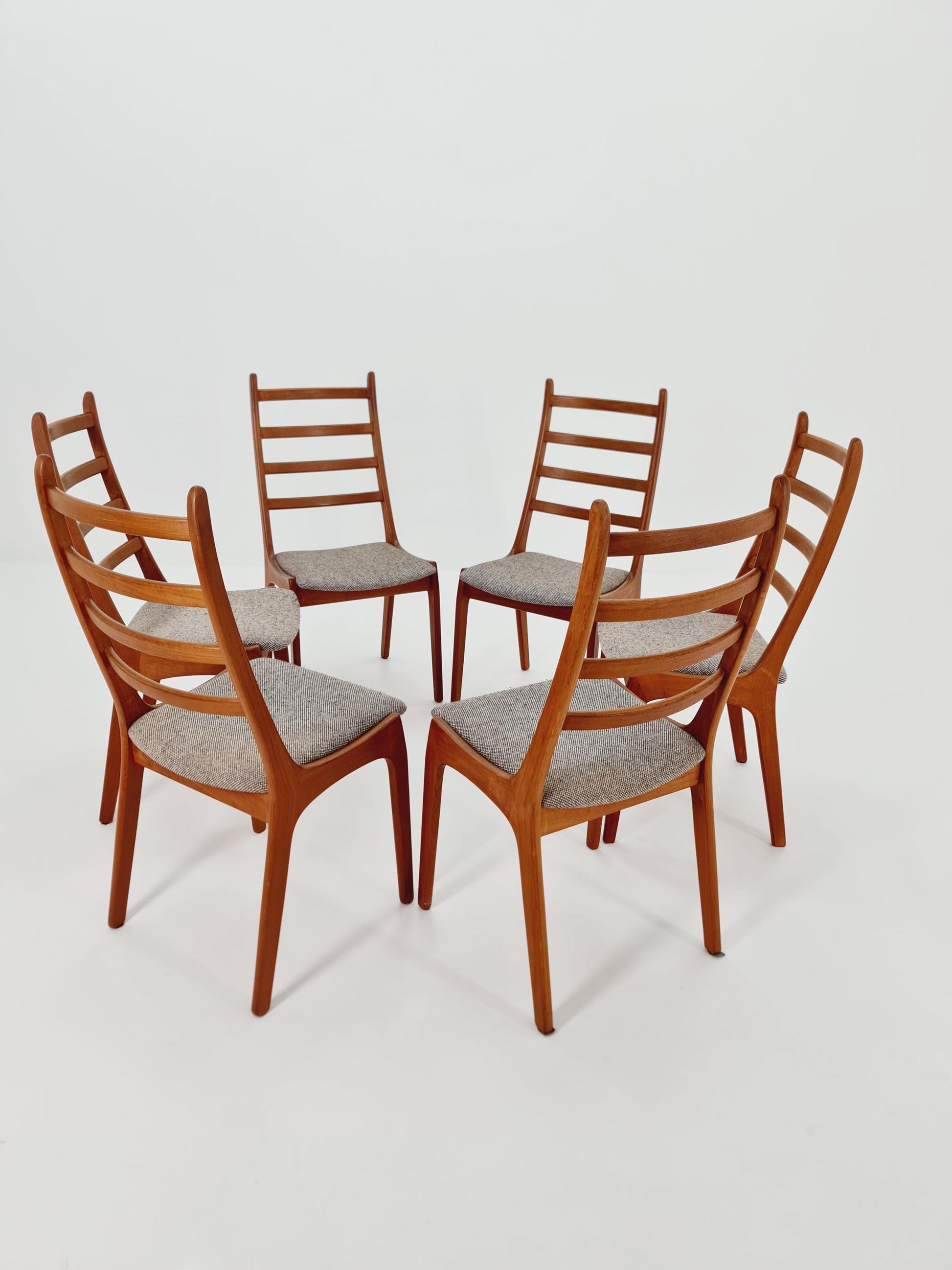 Vintage Danish solid teak dining chairs by Kai kritiansen for Koruo stolefabrik ,Model N 26 , 1960s, Set of 6