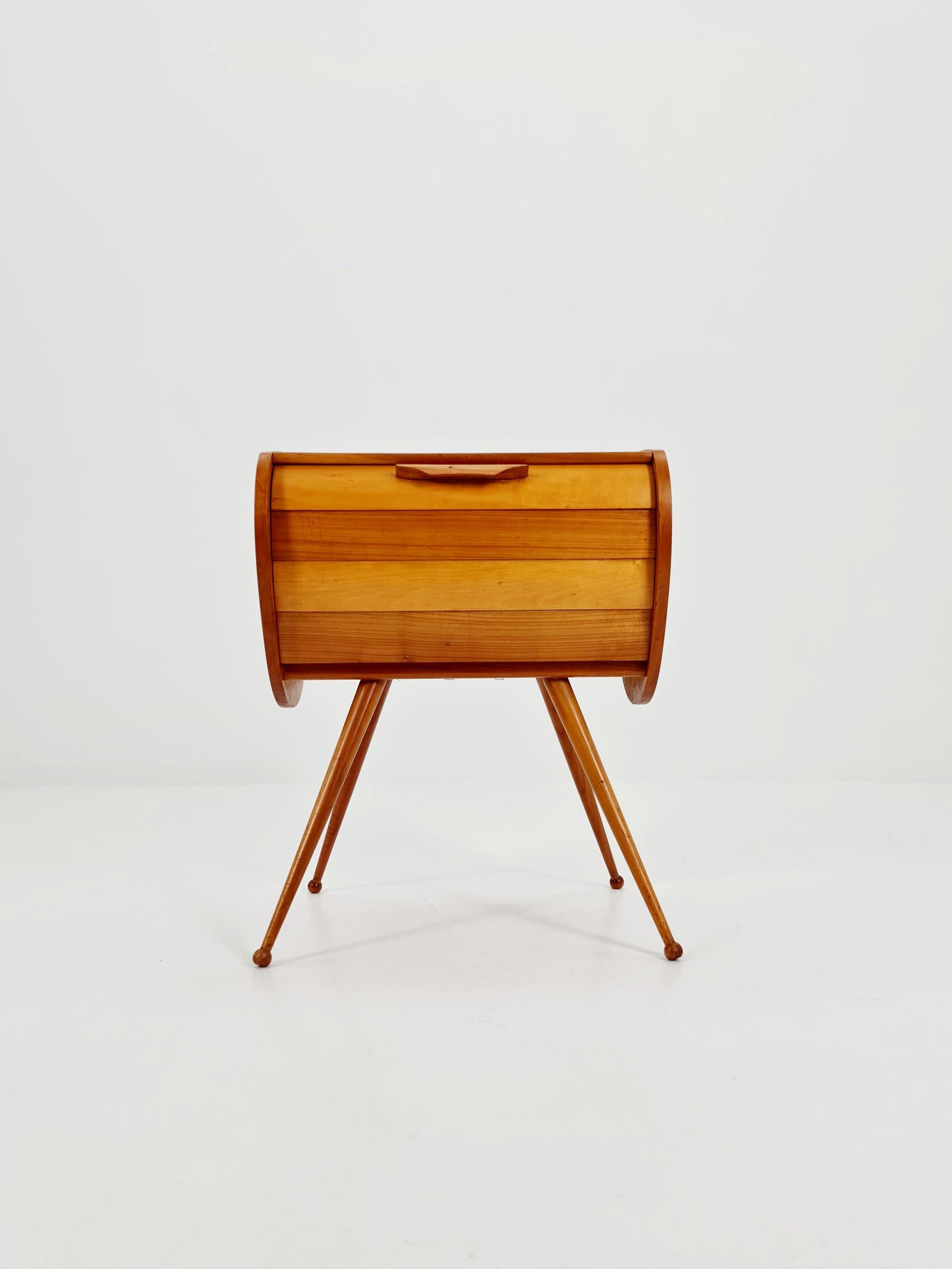 Rare Vintage Ash wood sweing table/ side table/nightstand cabinet, 1960s