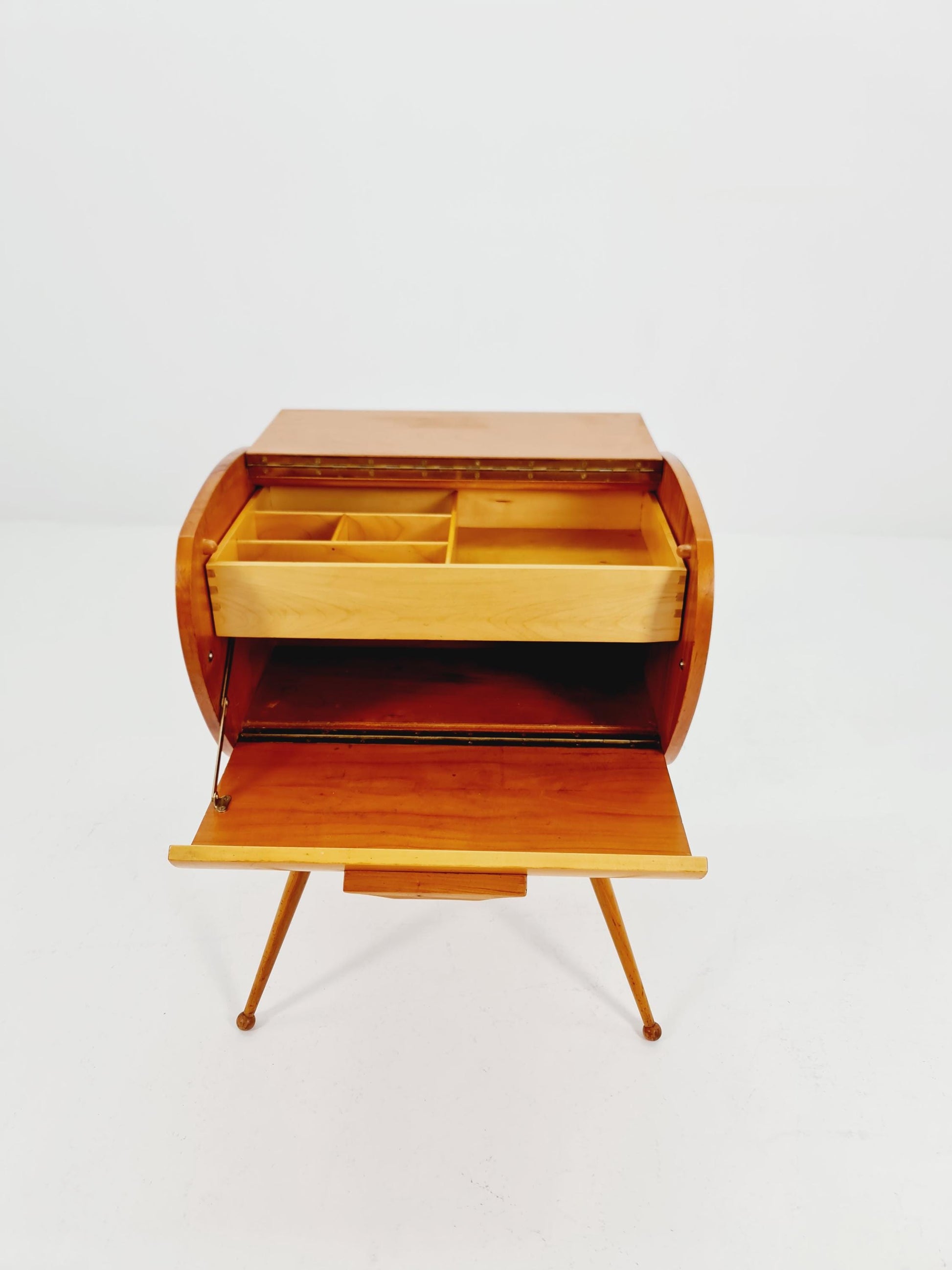 Rare Vintage Ash wood sweing table/ side table/nightstand cabinet, 1960s