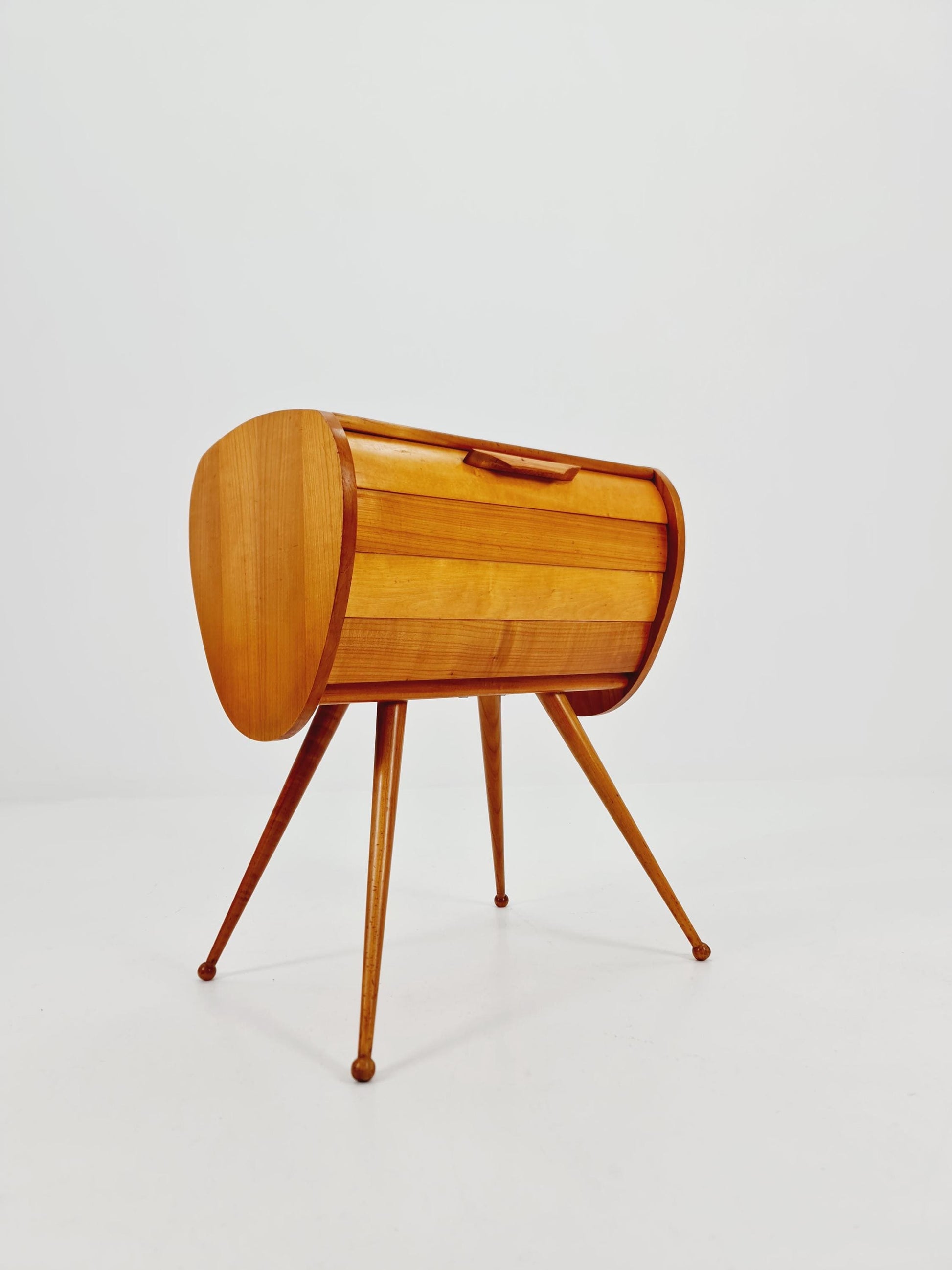 Rare Vintage Ash wood sweing table/ side table/nightstand cabinet, 1960s