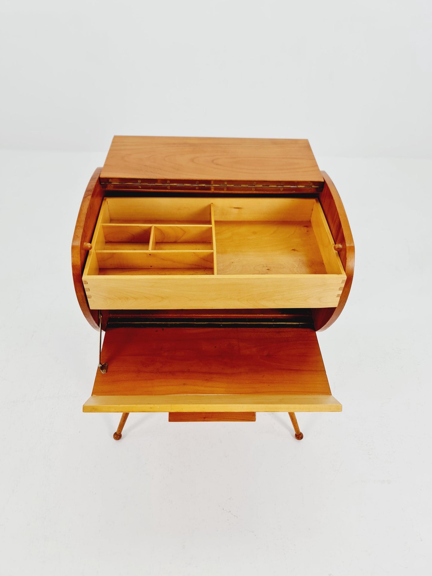 Rare Vintage Ash wood sweing table/ side table/nightstand cabinet, 1960s