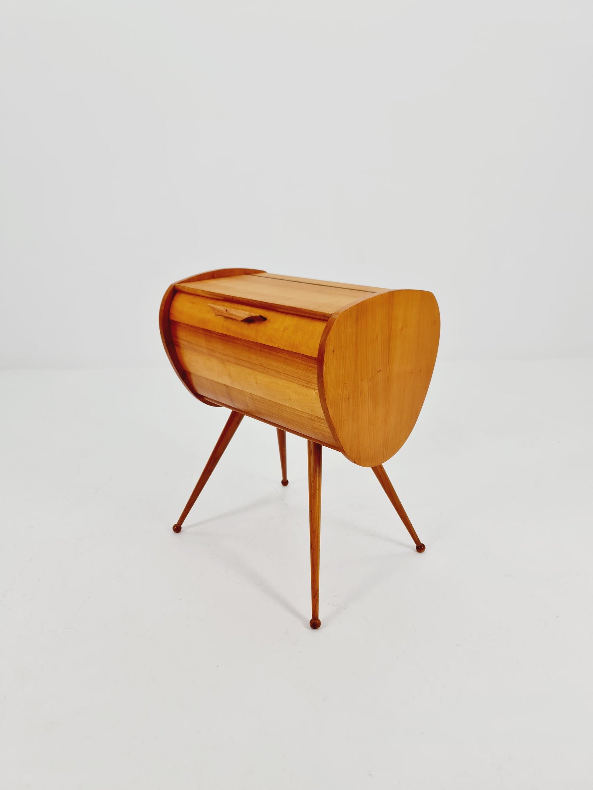 Rare Vintage Ash wood sweing table/ side table/nightstand cabinet, 1960s