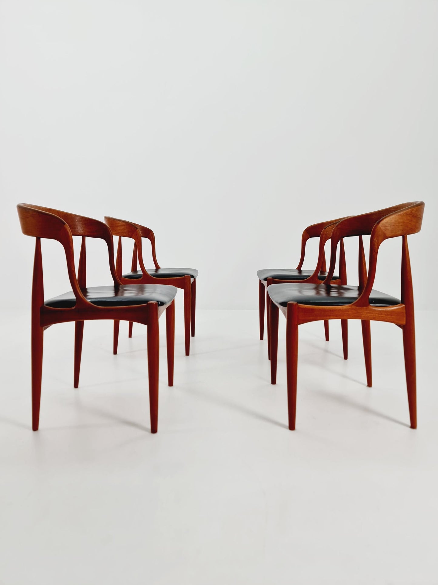 Vintage Danish teak dining charis by johannes Andersen for Uldum Mobelfabrik , 1960s, set of 4