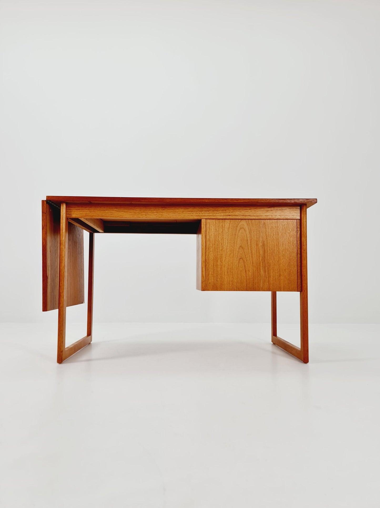 Mid century Danish leaf Drop teak desk By Vi-Ma Möbler, 1960s