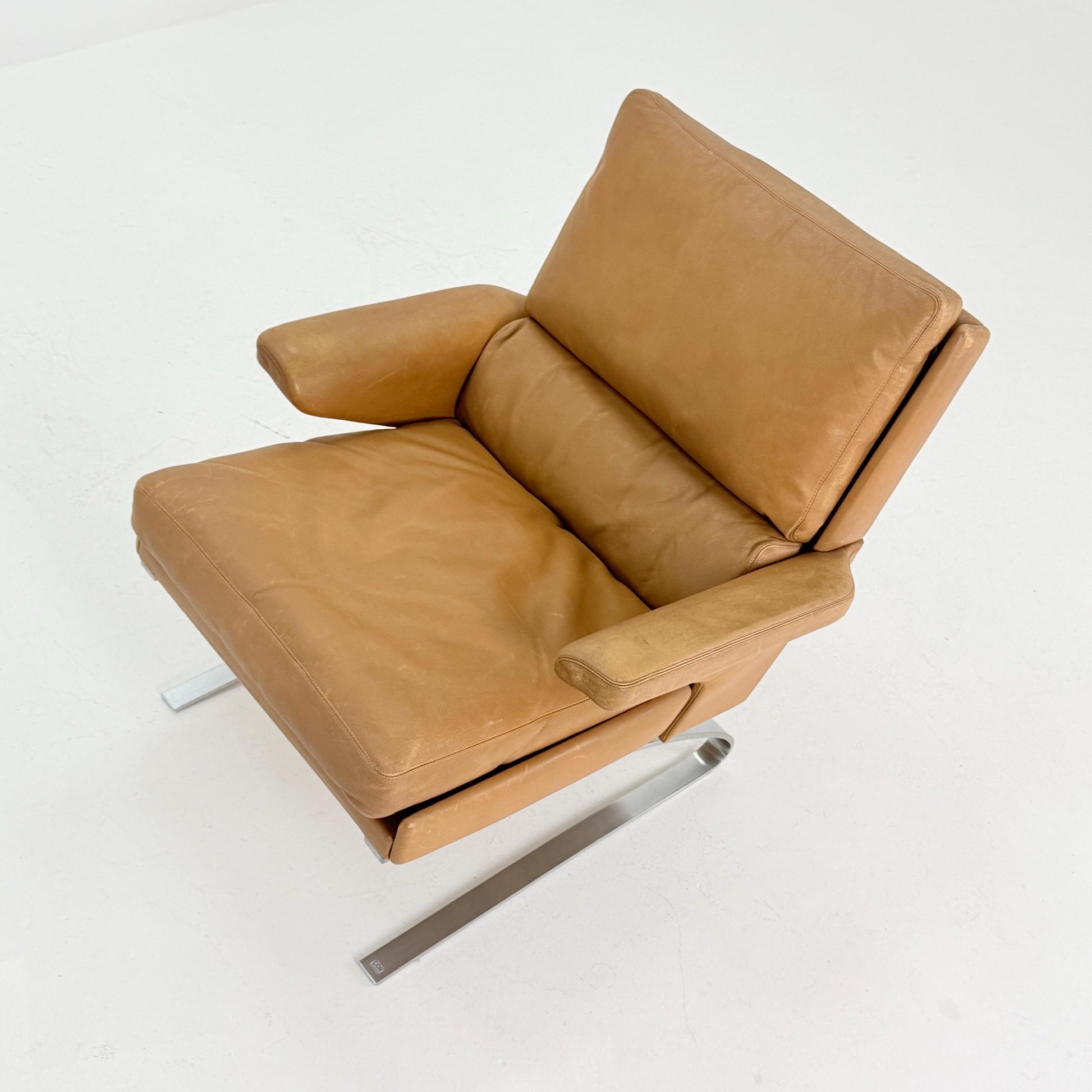 Mid Century Swing Lounge Chair by Reinhold Adolf & Hans-Jürgen Schröpfer for COR – Cognac Leather - Chrome Steel, Germany 1970s