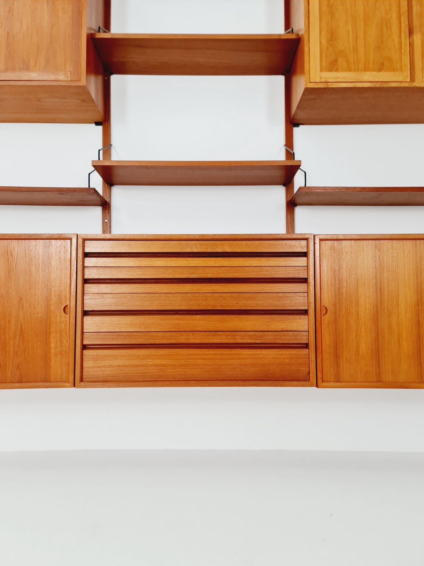 Big Mid century Danish Teak Wall Unit with 5 cabinets by Poul Cadovius for Cado, Denmark, 1960s