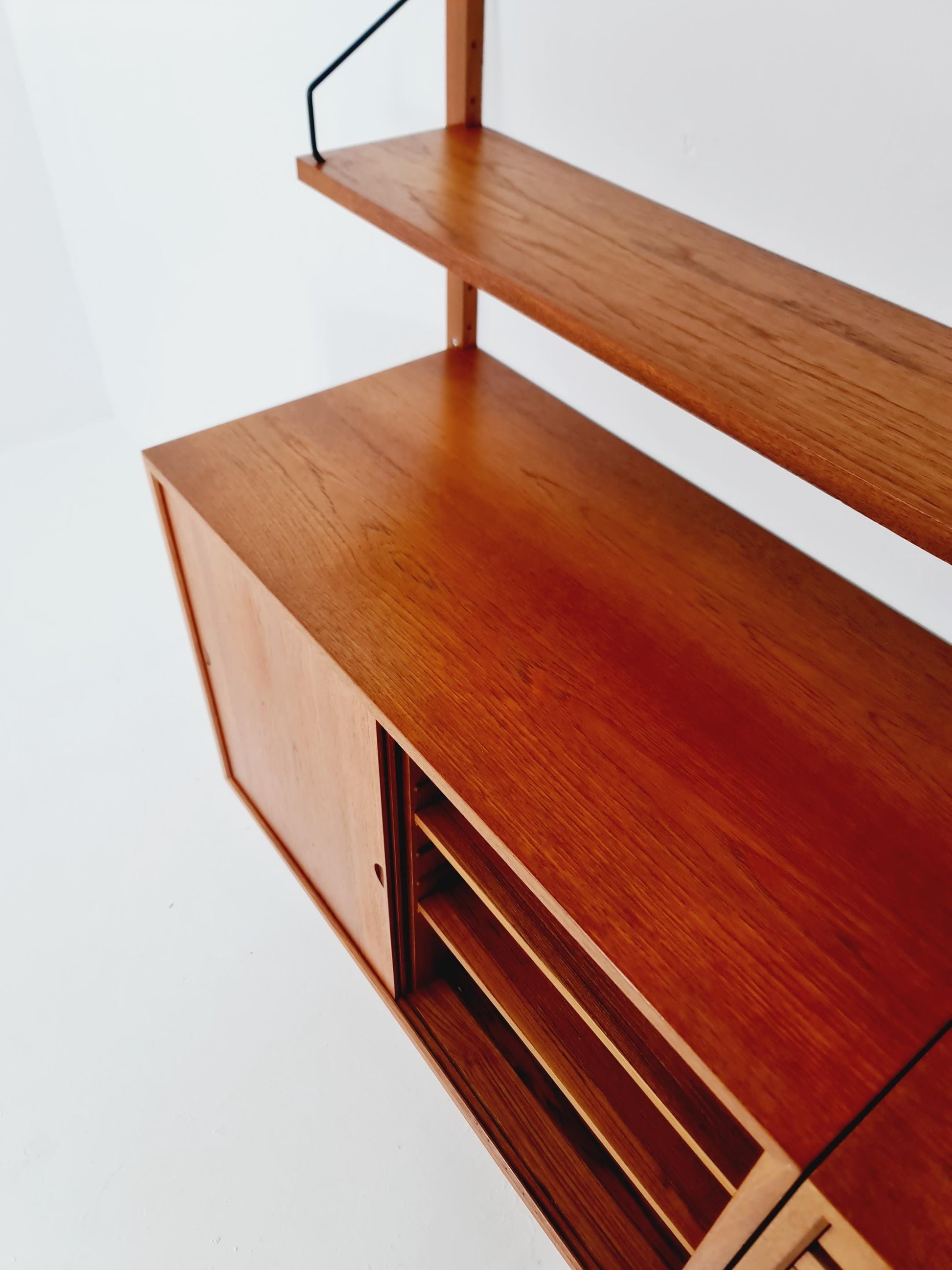 Big Mid century Danish Teak Wall Unit with 5 cabinets by Poul Cadovius for Cado, Denmark, 1960s