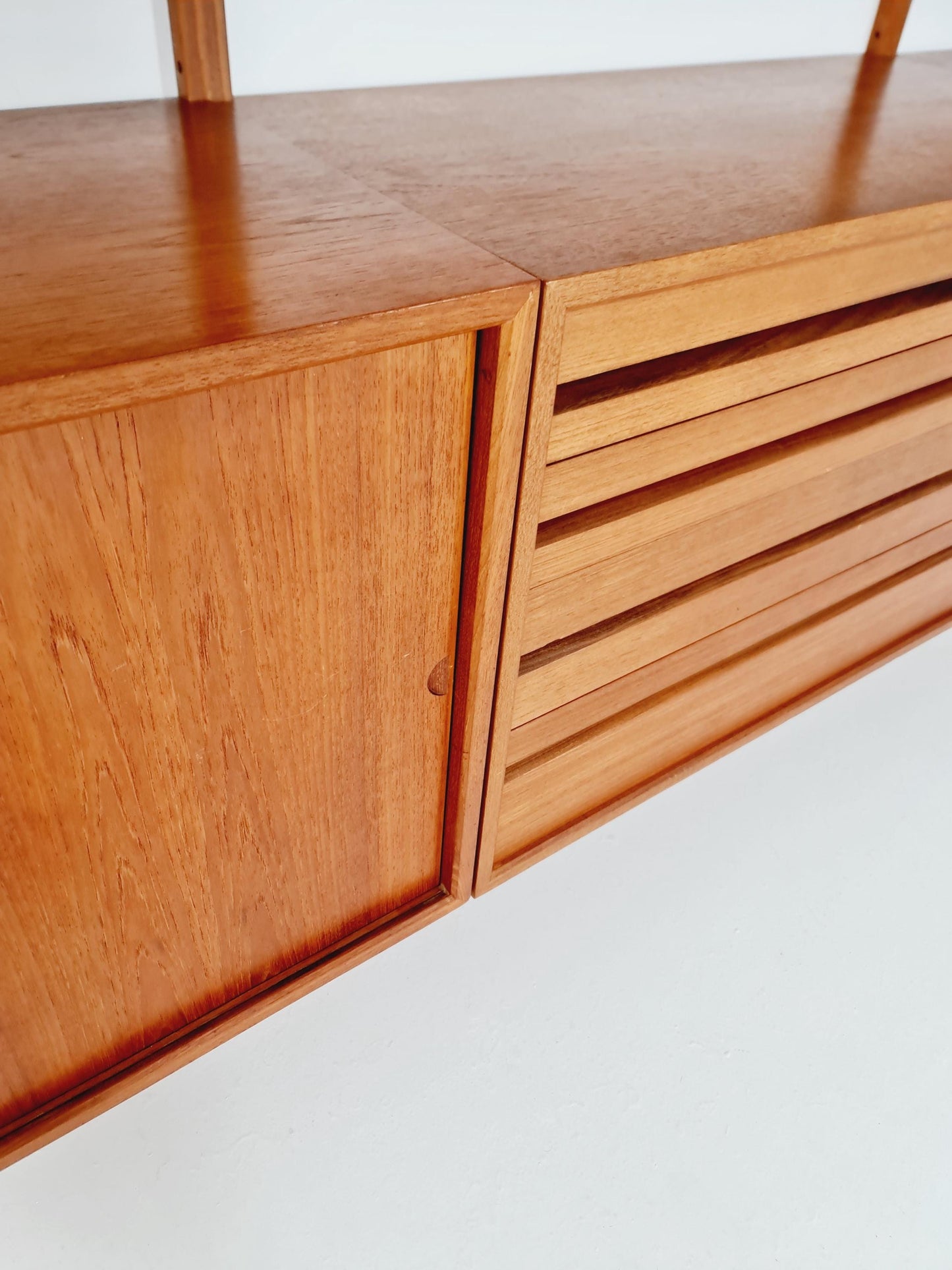 Big Mid century Danish Teak Wall Unit with 5 cabinets by Poul Cadovius for Cado, Denmark, 1960s