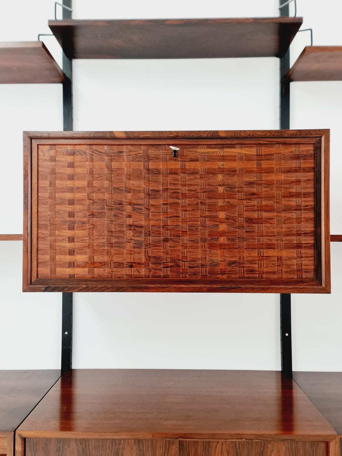 Big Mid century Danish Rosewood Wall Unit with 4 cabinets by Poul Cadovius for Cado, Denmark, 1960s