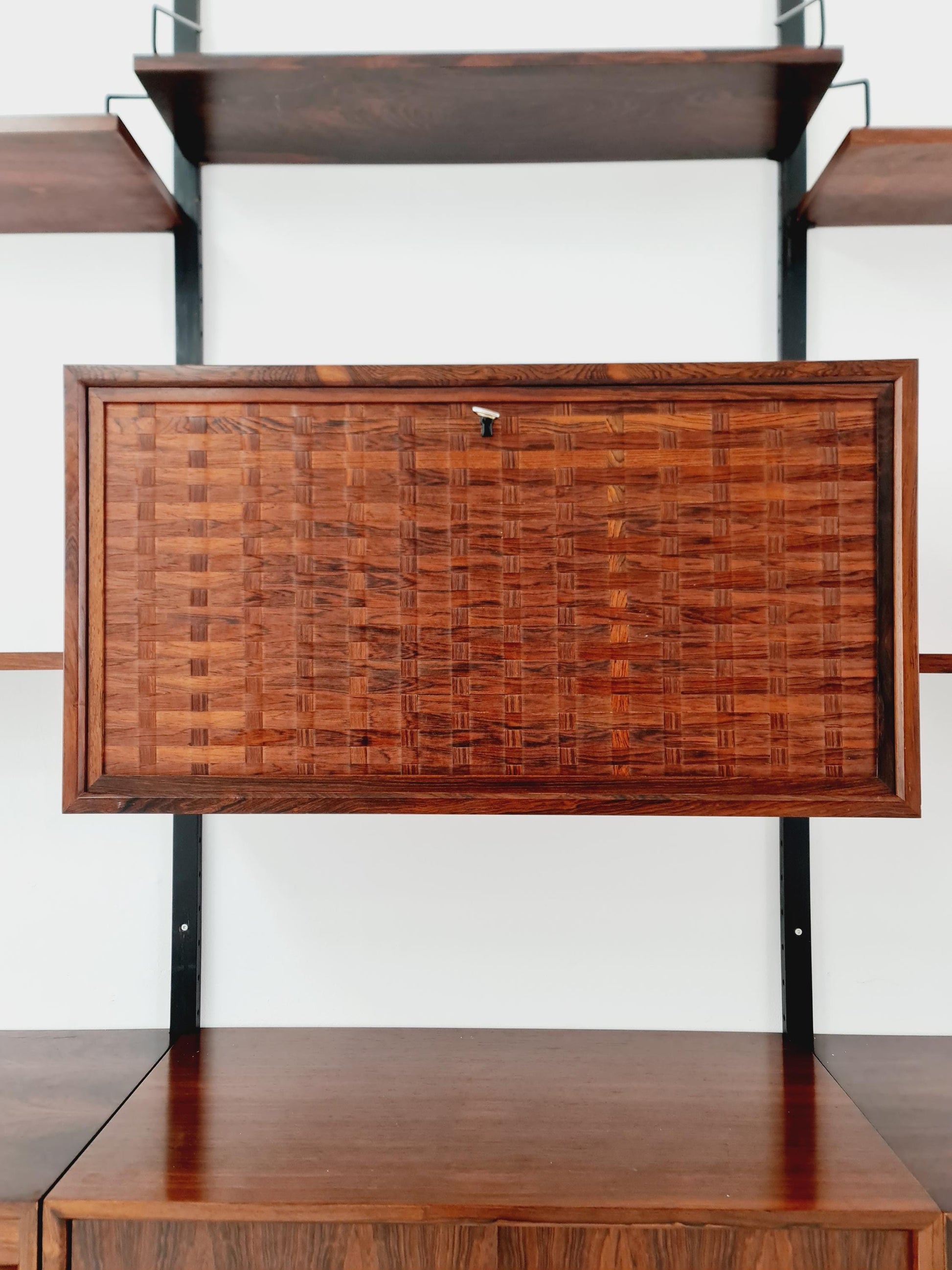 Big Mid century Danish Rosewood Wall Unit with 4 cabinets by Poul Cadovius for Cado, Denmark, 1960s
