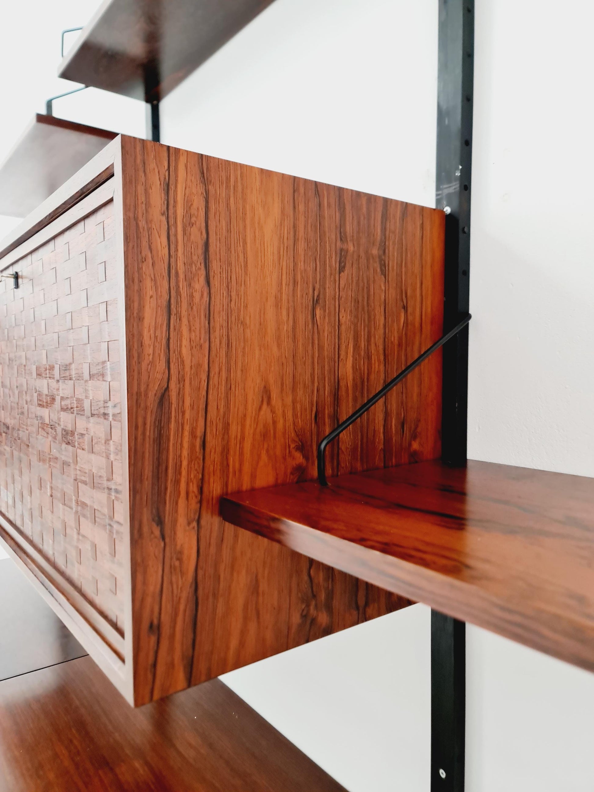 Big Mid century Danish Rosewood Wall Unit with 4 cabinets by Poul Cadovius for Cado, Denmark, 1960s