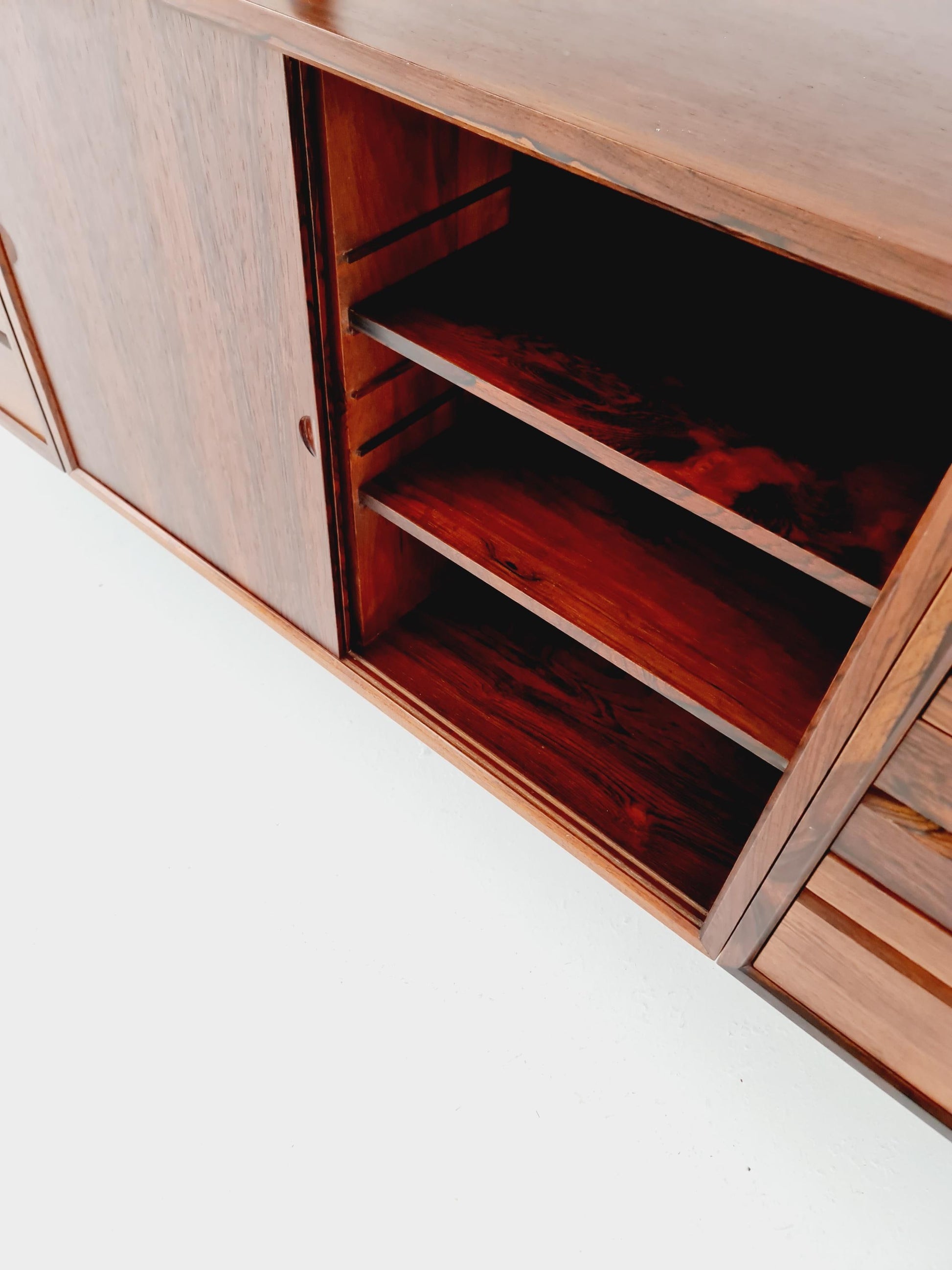 Big Mid century Danish Rosewood Wall Unit with 4 cabinets by Poul Cadovius for Cado, Denmark, 1960s