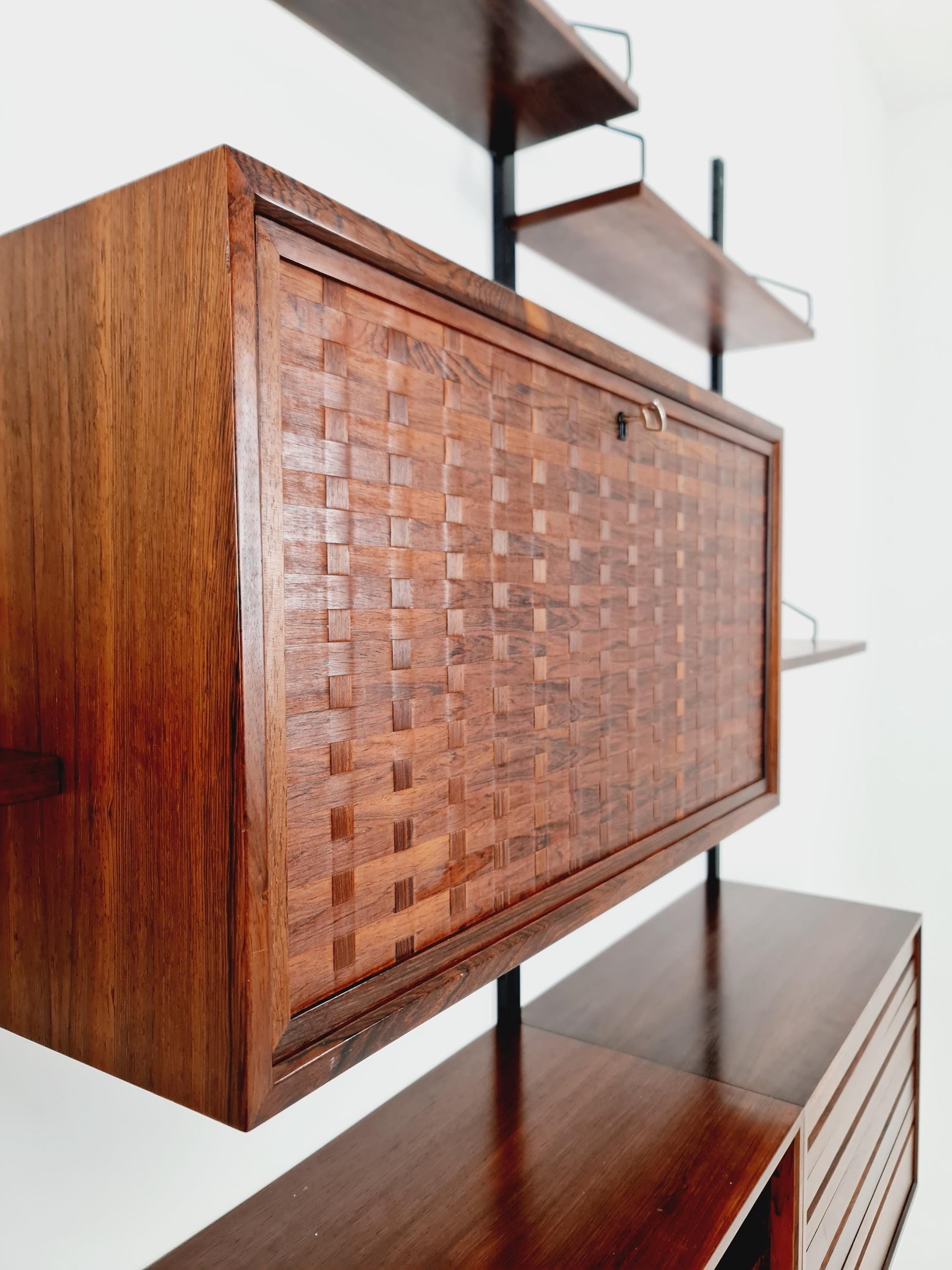 Big Mid century Danish Rosewood Wall Unit with 4 cabinets by Poul Cadovius for Cado, Denmark, 1960s