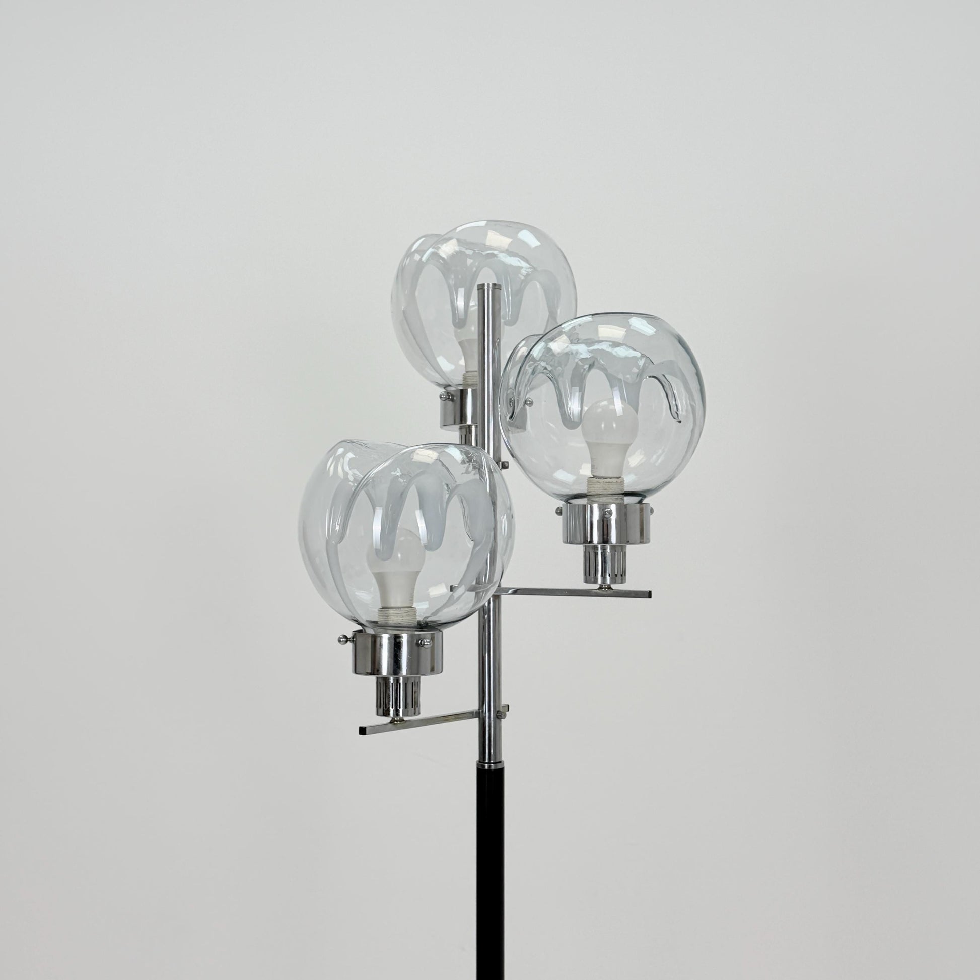 Mid Century Italian 3-Light Floor Lamp by Gaetano Sciolari for Mazzega, 1970s