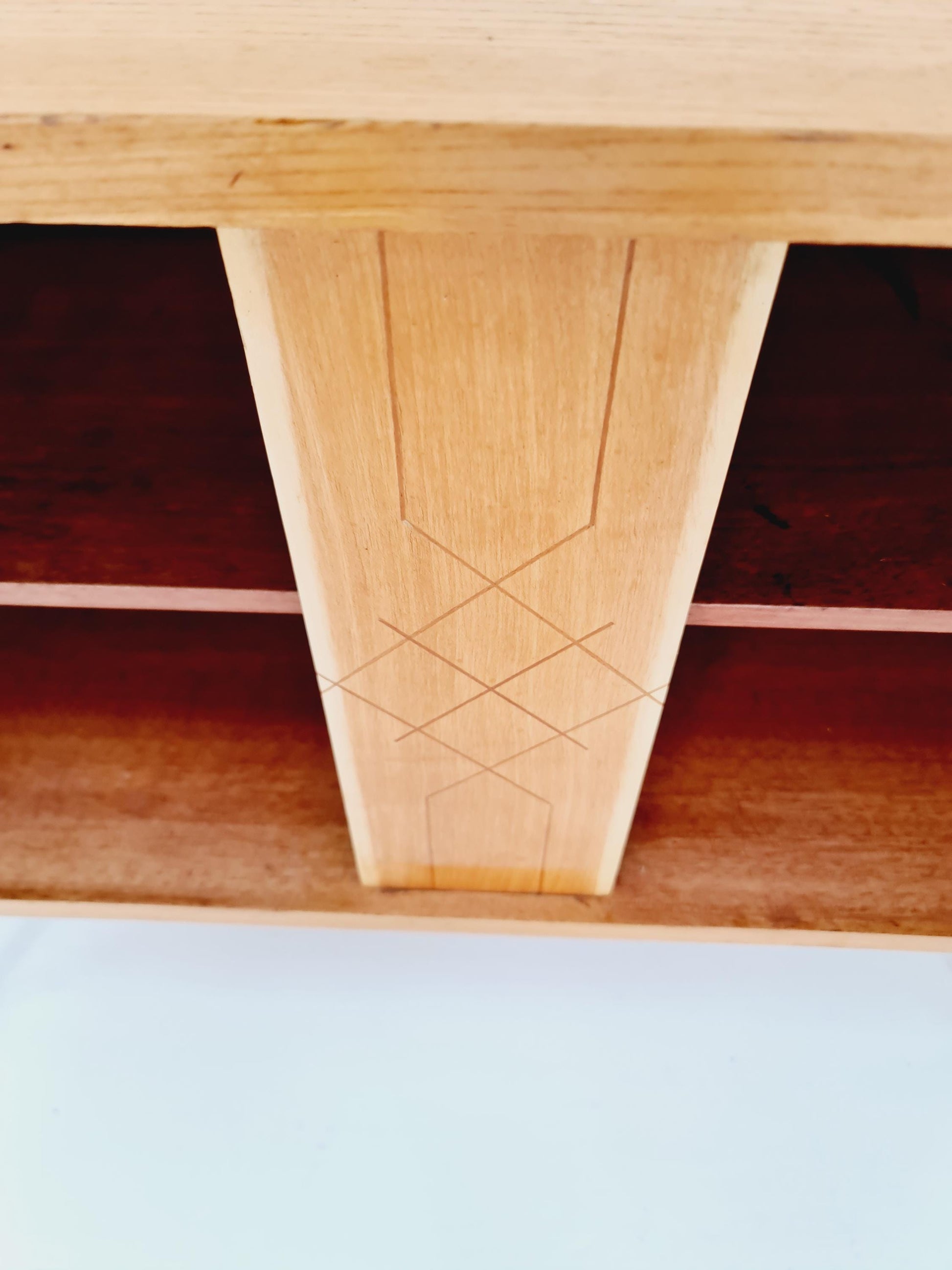 German mid-century Ash and beech small sideboard /side table, 1950s