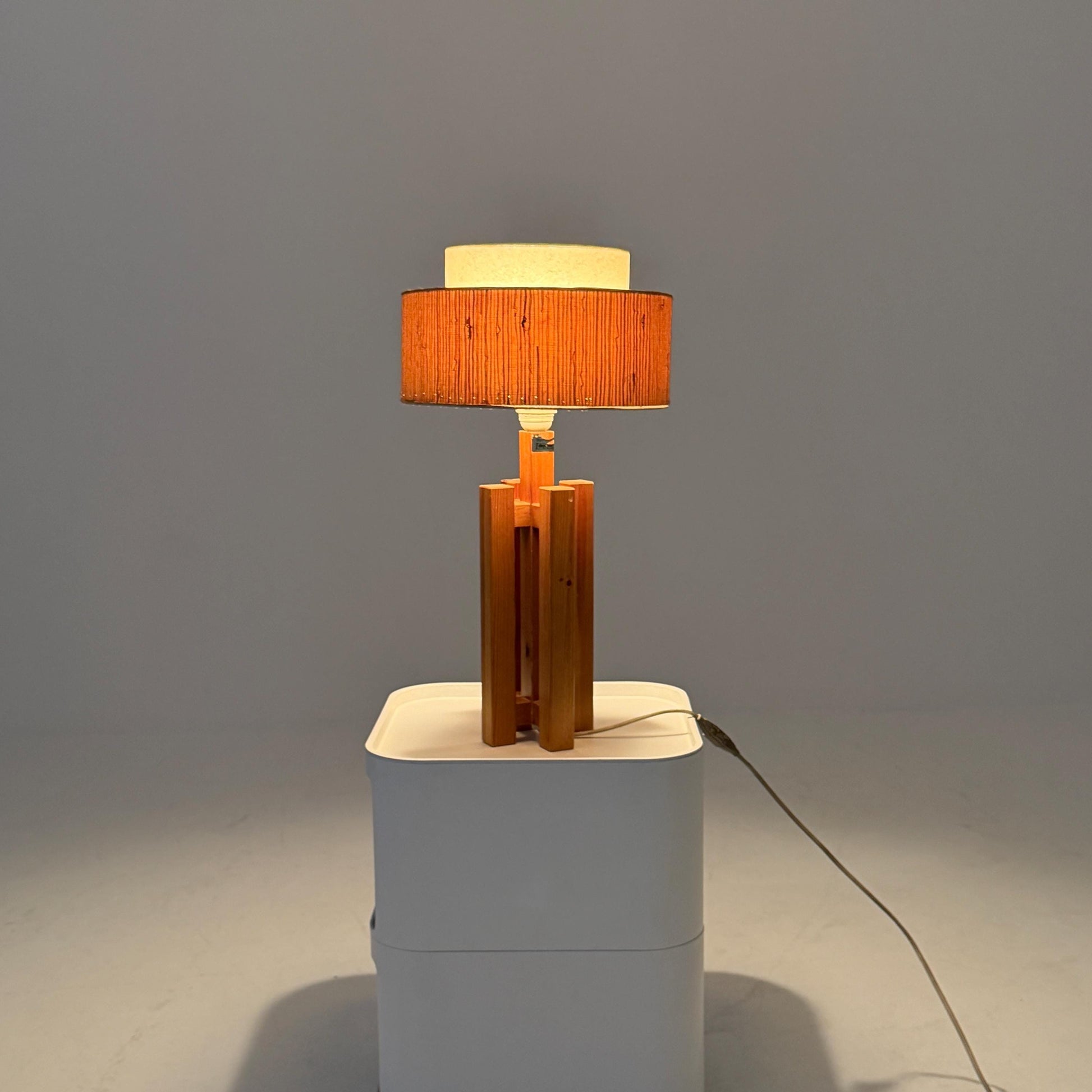 Mid Century Swedish Pine Table Lamp by Dexter, 1970s