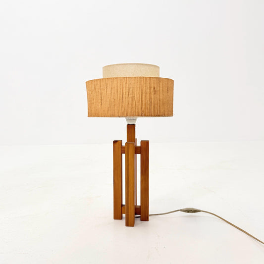 Mid Century Swedish Pine Table Lamp by Dexter, 1970s