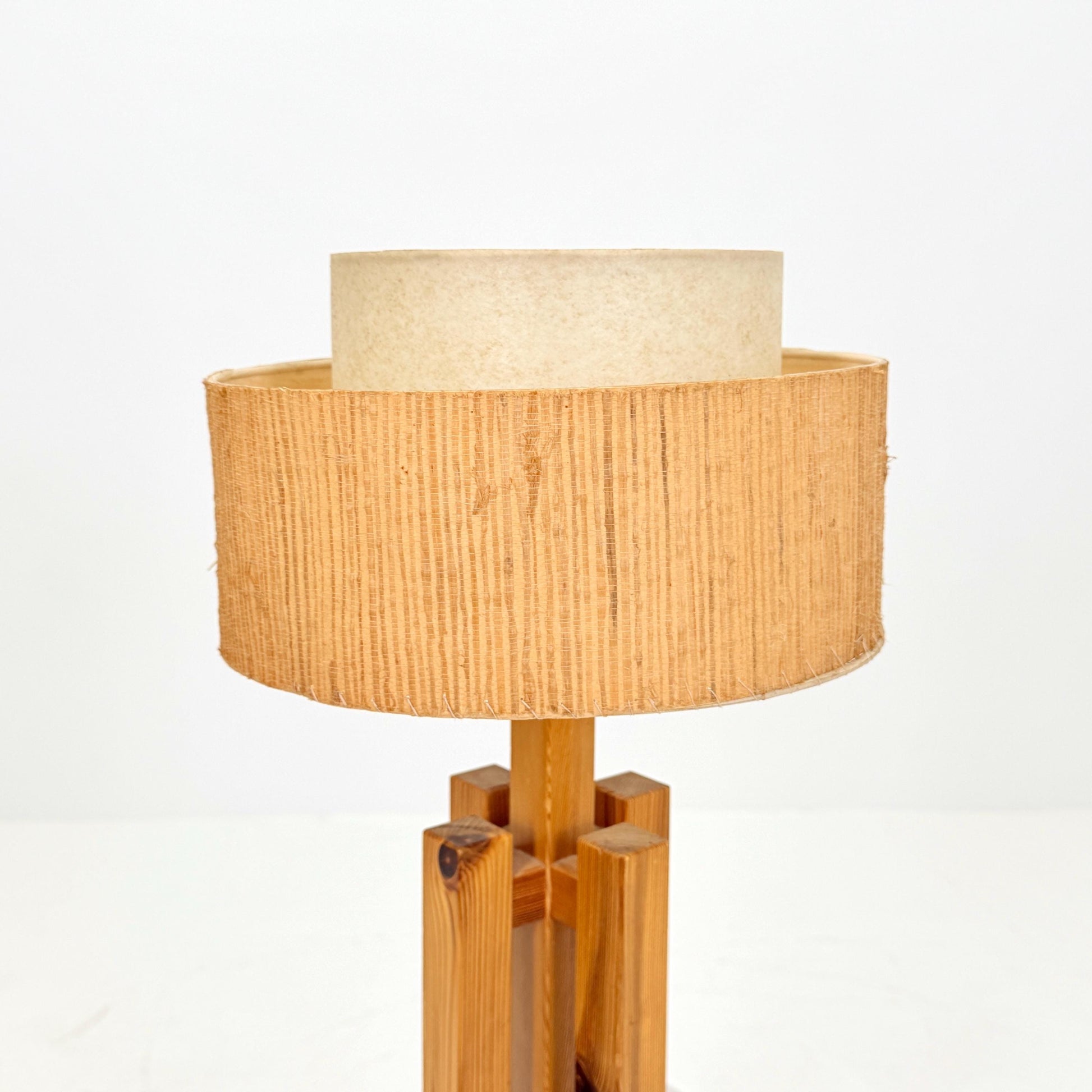 Mid Century Swedish Pine Table Lamp by Dexter, 1970s