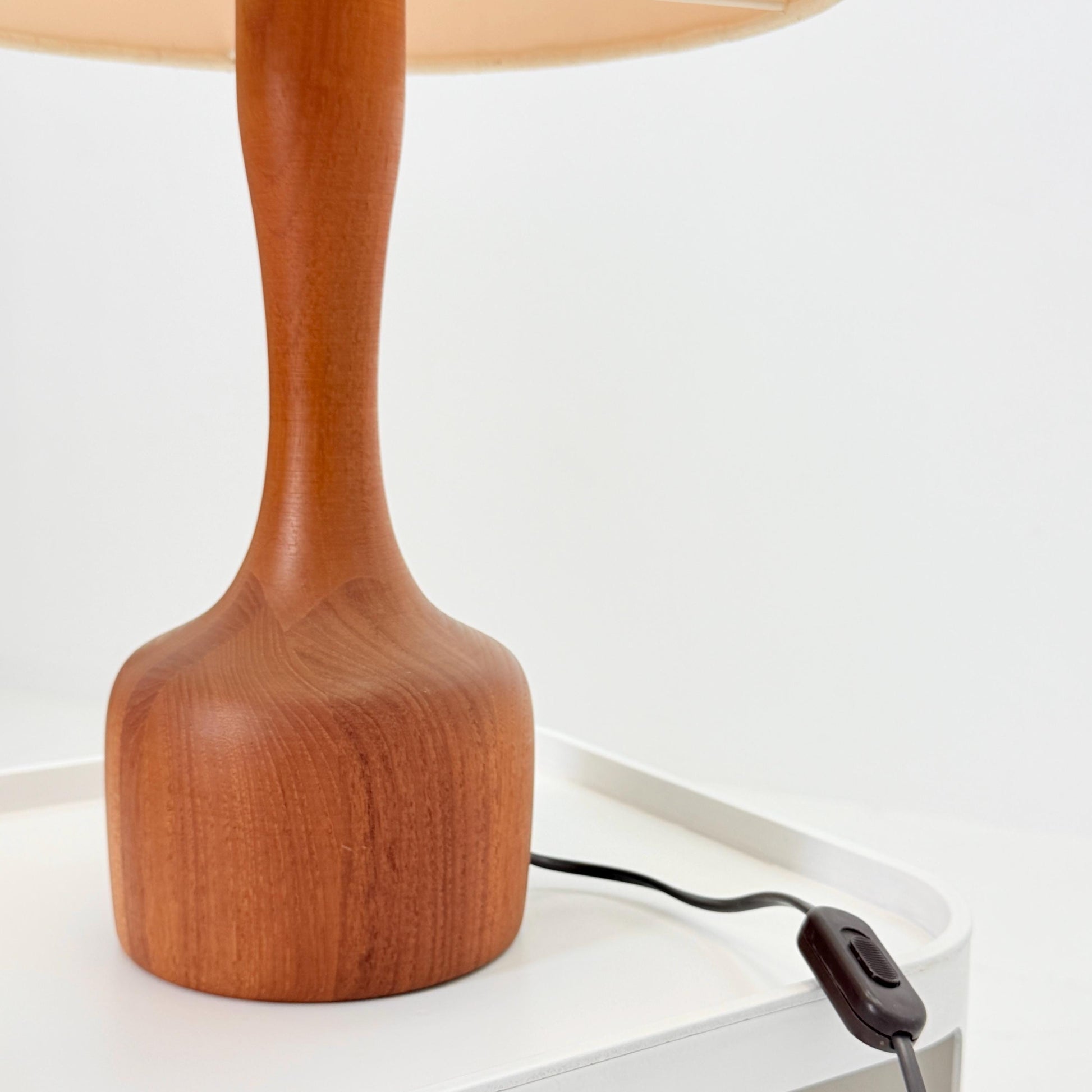 Mid century solid teak table lamp by Domus , 1960s Denmark