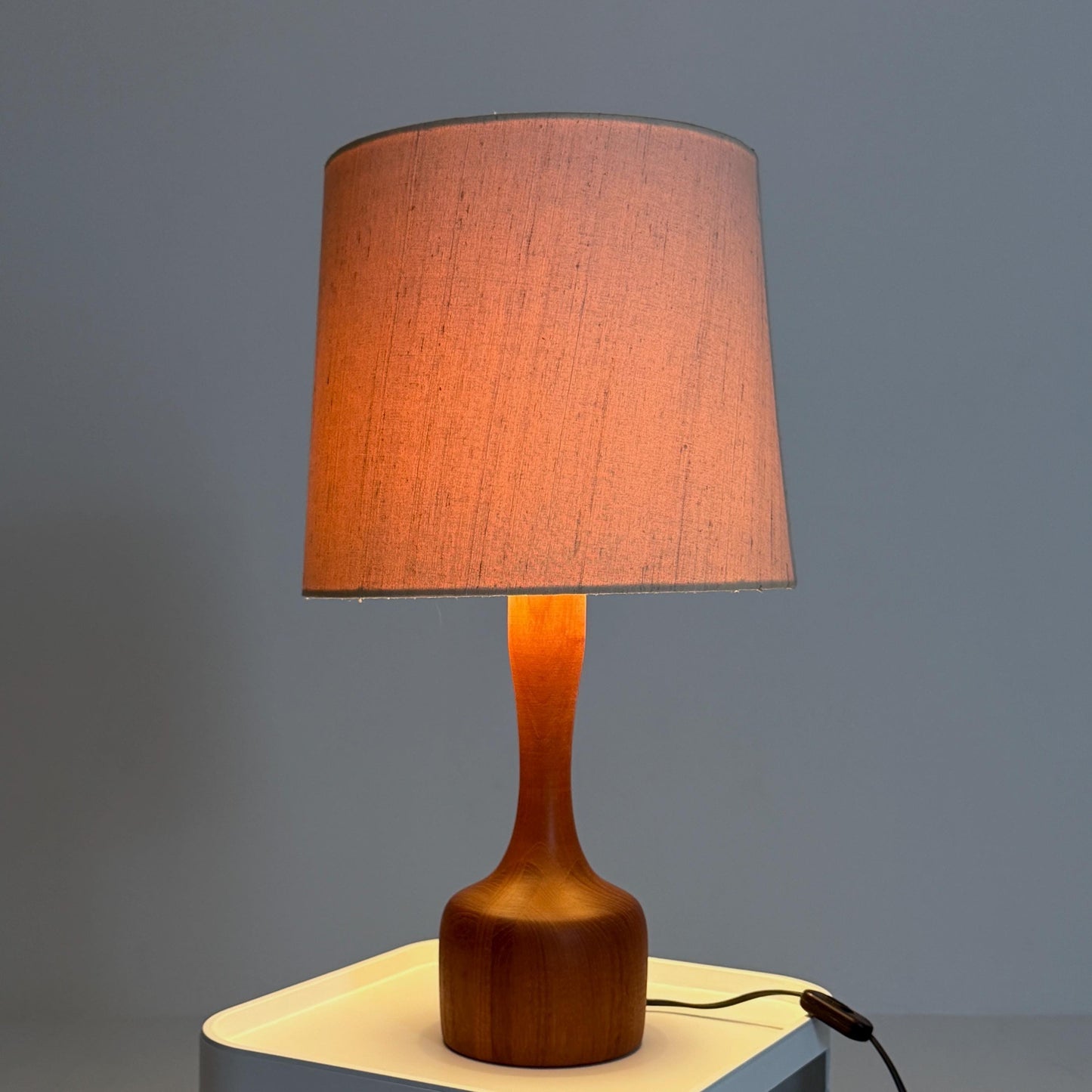Mid century solid teak table lamp by Domus , 1960s Denmark