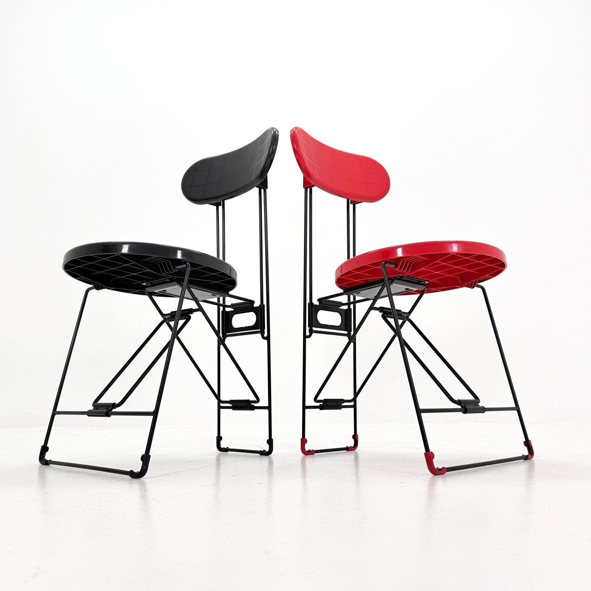 Mid century Red “Cricket” Folding Chairs by Andries Van Onck for Magis, 1983 Italy