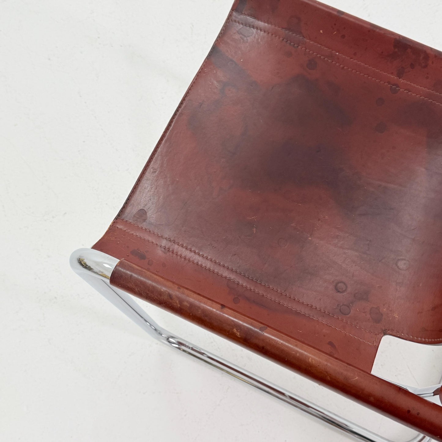 Mid century Bauhaus Matteo Grassi visitor chair MG5 in wine red leather 1970s Italy