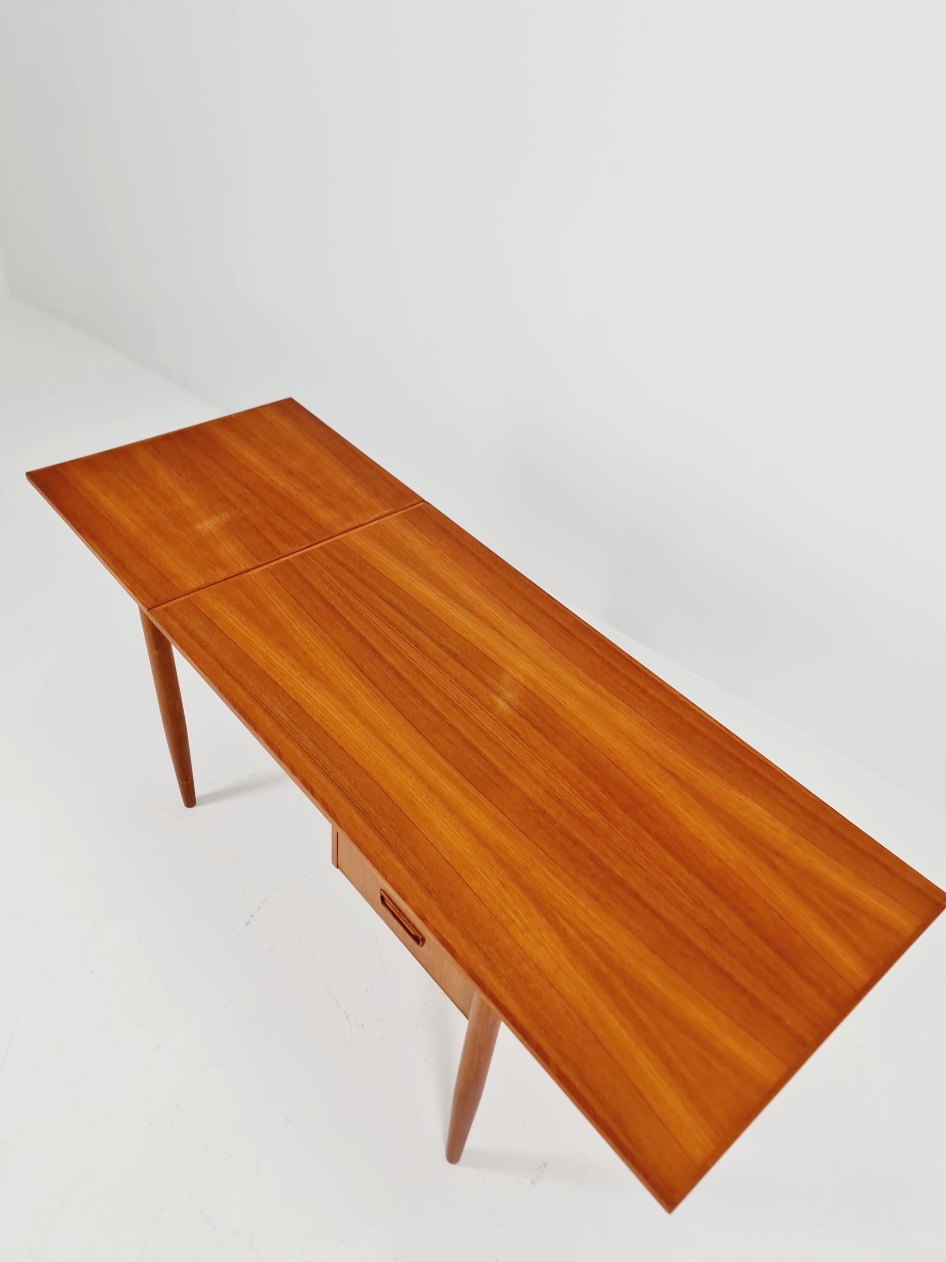 Mid century Danish leaf Drop teak desk By Gunnar Nielsen Tibergaard , 1960s