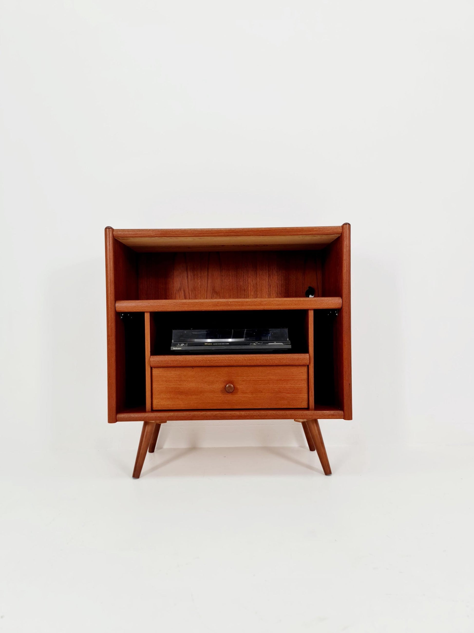 Mid century Solid Danish teak hallway cabinet, Record cabinet By Dyrlund 1960s