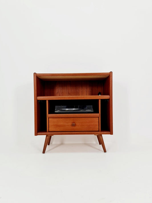 Mid century Solid Danish teak hallway cabinet, Record cabinet By Dyrlund 1960s
