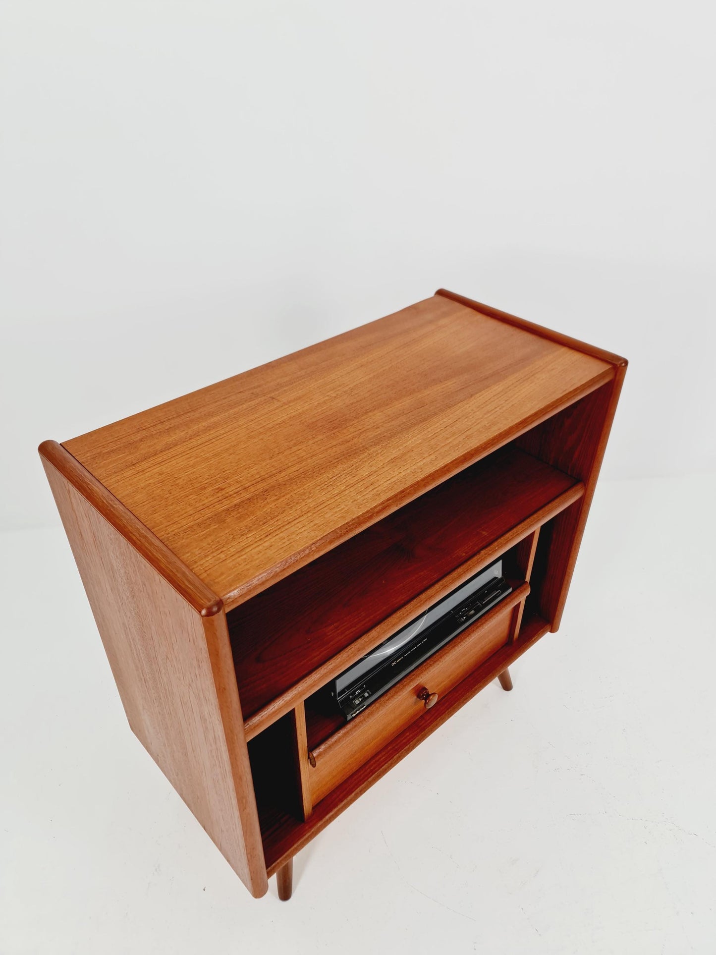 Mid century Solid Danish teak hallway cabinet, Record cabinet By Dyrlund 1960s
