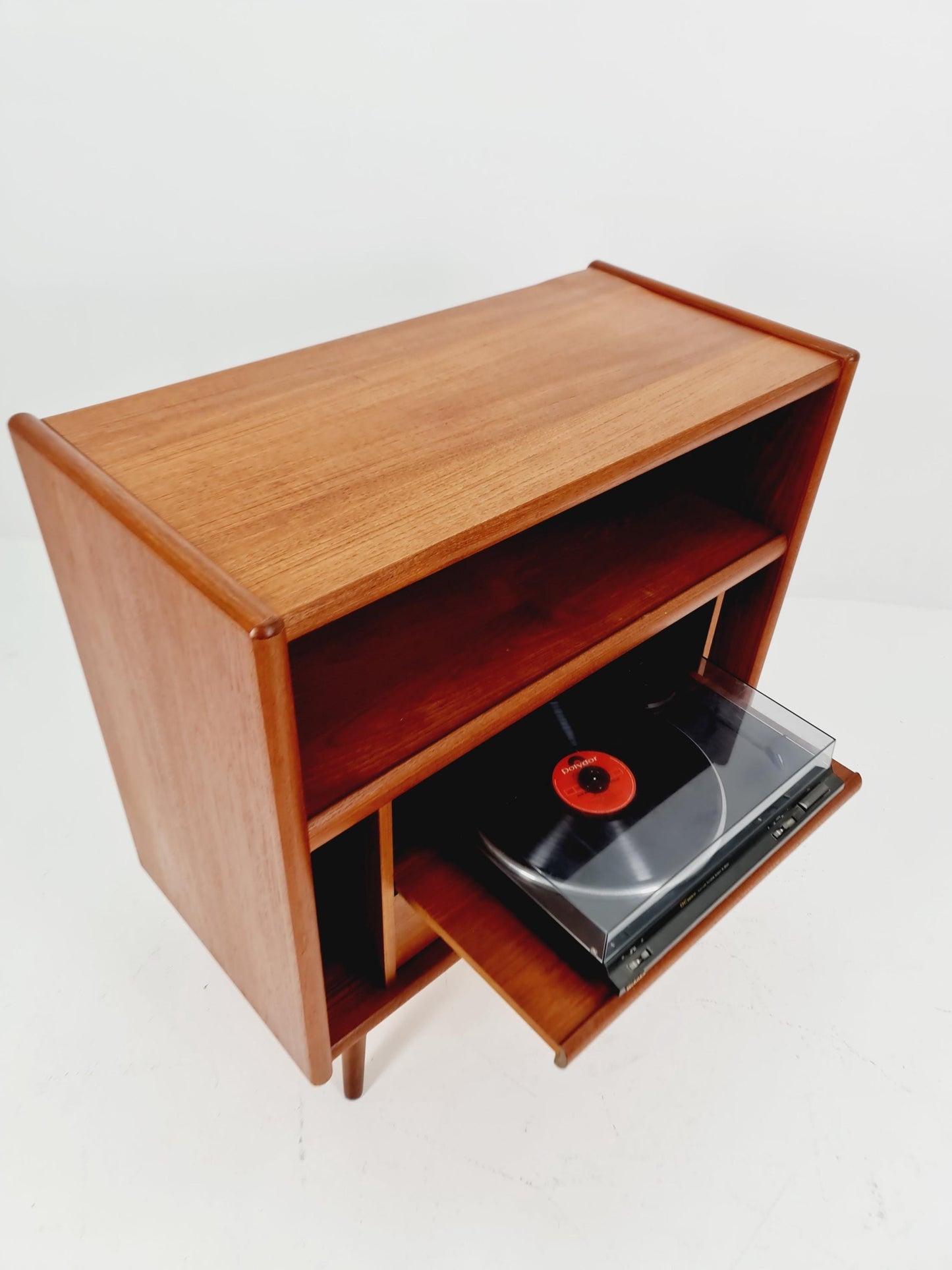 Mid century Solid Danish teak hallway cabinet, Record cabinet By Dyrlund 1960s